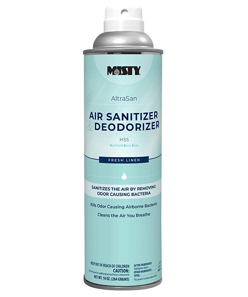 Misty AltraSan Air Sanitizer & Deodorizer - 10 oz (Pack of 12) - Eliminates Odor-Causing Bacteria - Ideal for Home, Office, and Car Air Freshening