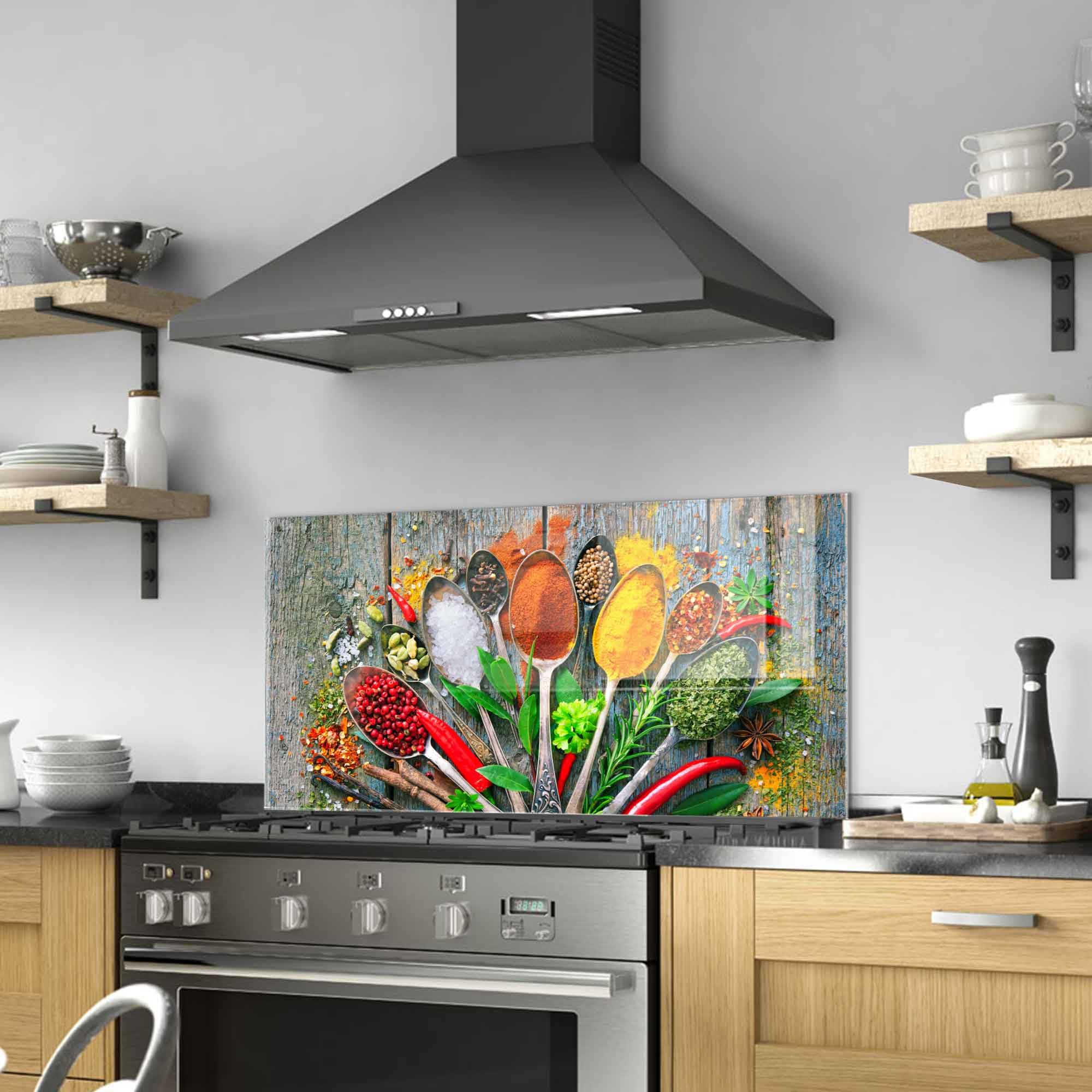 Tempered Glass Kitchen Backsplash - 30x18 Inch Heat-Resistant Stove Splash Guard & Wall Decor for Modern Home Kitchens | Perfect for Cooking, Baking & Easy Cleaning