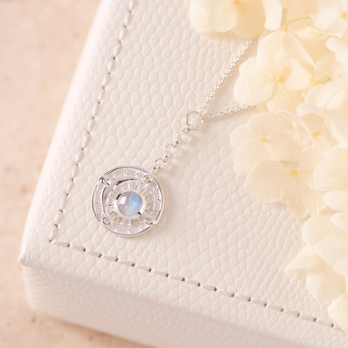 Moonstone Necklace - Celestial Amulet for Women | Healing Crystal Jewelry for Meditation, Yoga & Spiritual Protection
