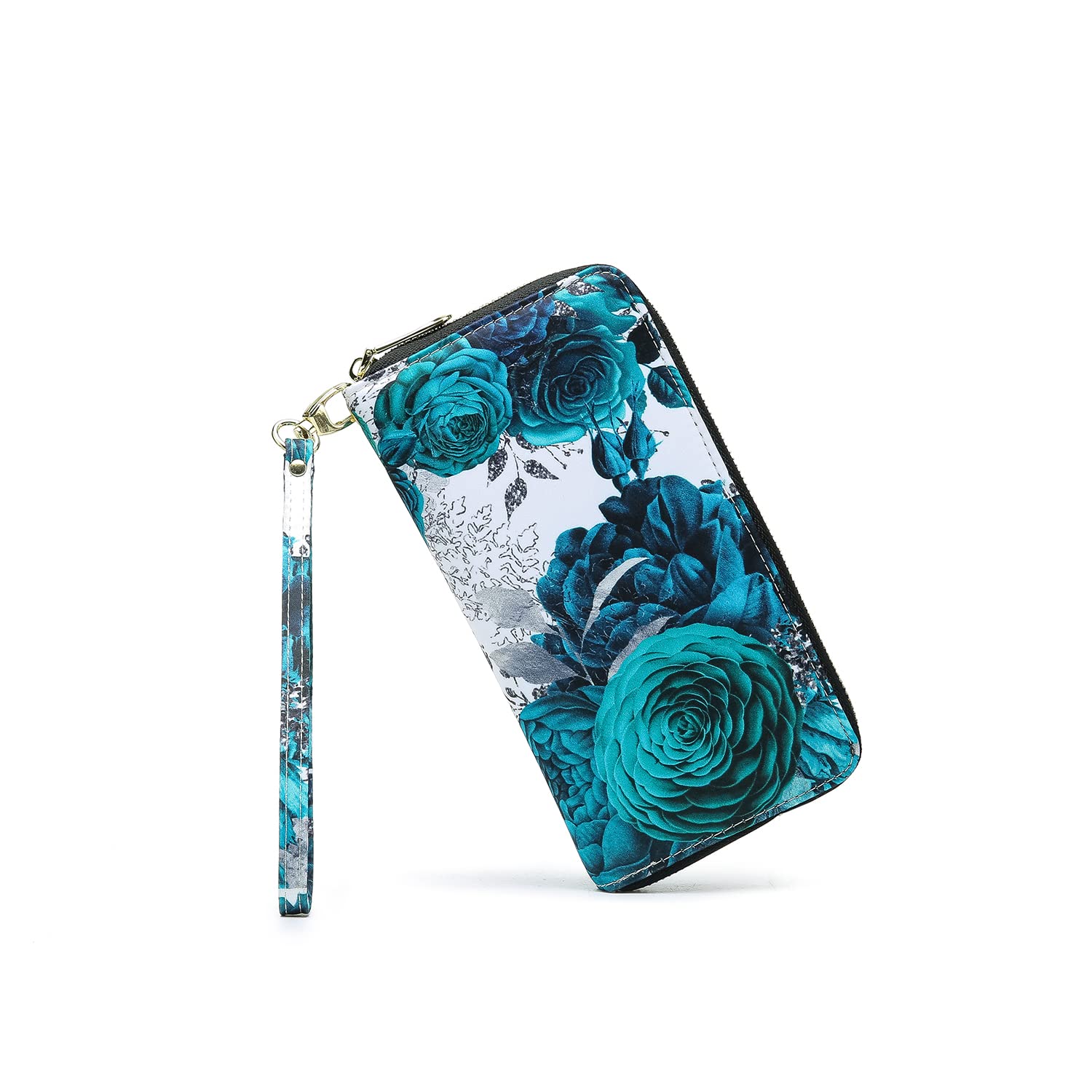 RFID Blocking Women's Wallet - Slim Bifold Zipper Purse with Credit Card Slots & ID Window, Large Capacity Travel Clutch for Everyday Use, Shopping and Business Trips