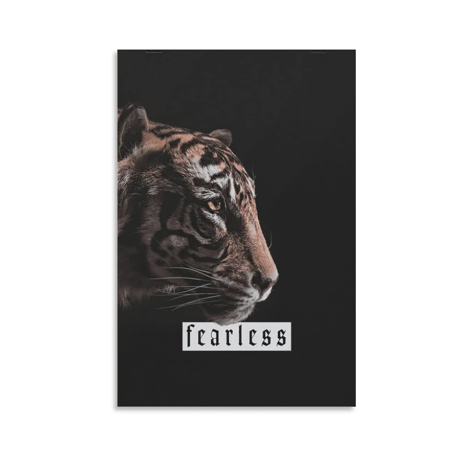 Fearless Tiger Motivational Quote Poster Print - Inspirational Wall Art for Home Office & Living Room Decor - Framed Entrepreneur Poster & Office Sign Gift - Canvas Painting for Bedroom, Workspace & Study Room Motivation
