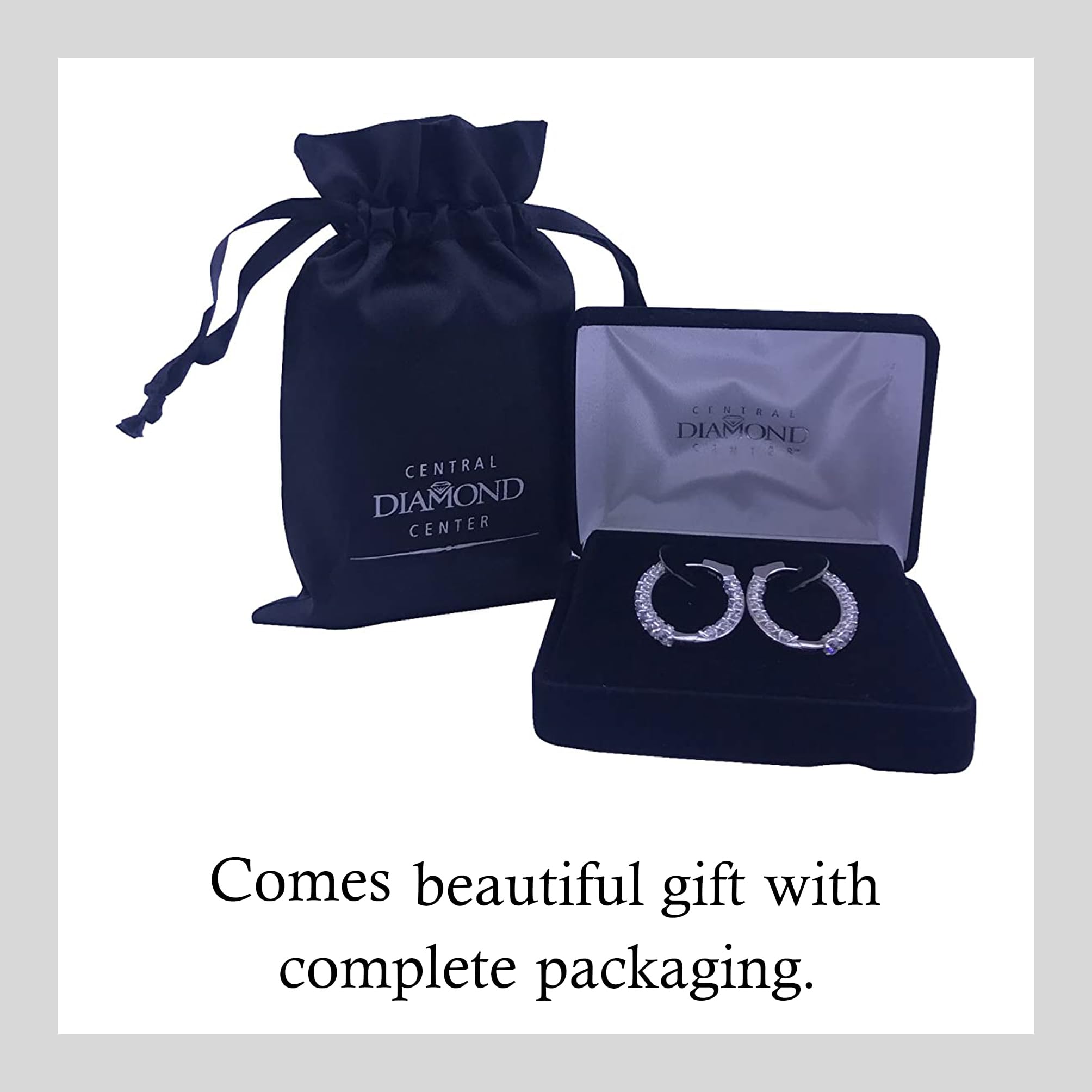 Zsa Zsa Oval Hoop Earrings 925 Sterling Silver with Genuine Zirconia - Simulated Diamond Hoop Earrings for Women, Elegant Everyday Jewelry Gift for Birthday, Anniversary & Special Occasions