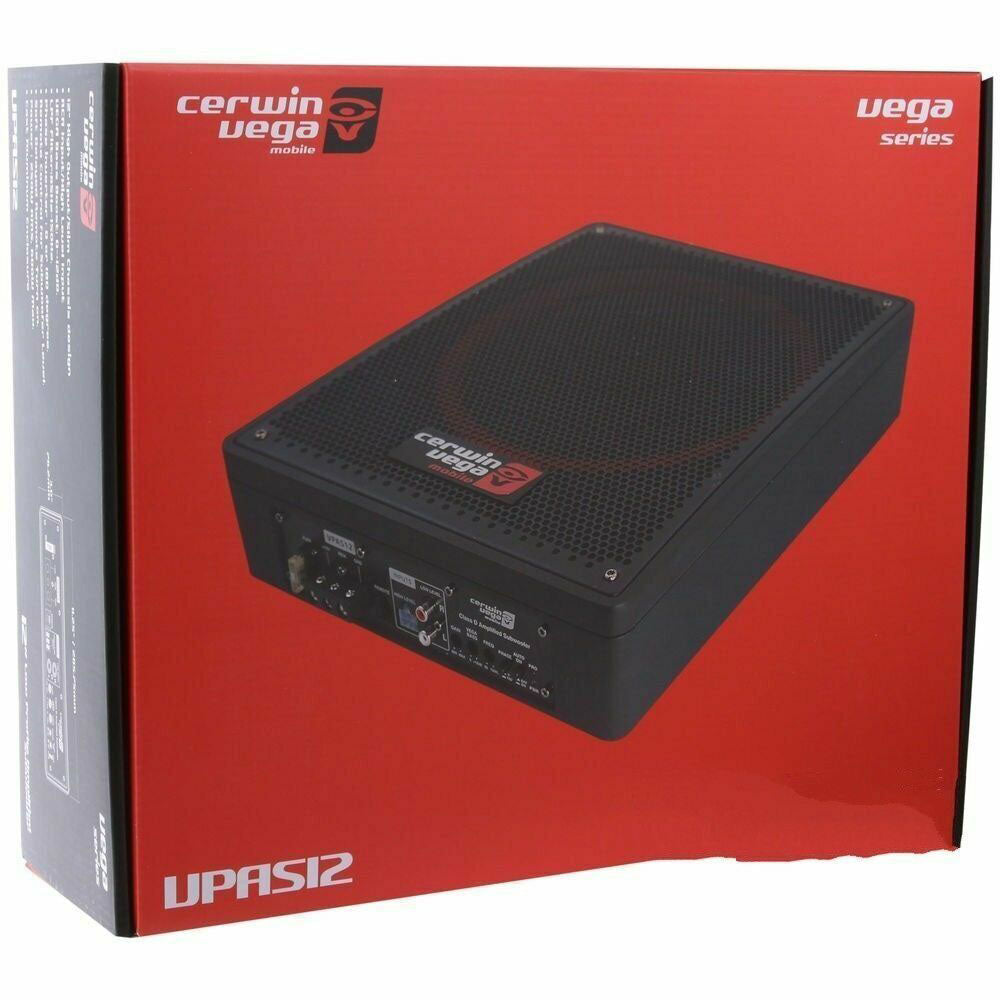 Cerwin Vega VPAS12 600W Max (250W RMS) 12 Inch Under Seat Powered Subwoofer Enclosure (Refurbished) - Premium Car Audio Bass System for Trucks, SUVs & Sedans - Perfect for Road Trips & Music Lovers