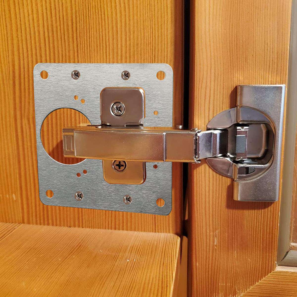1 Pcs Kitchen Cabinet Door Hinges Repair Plate Brackets Kit with Fixing Screws - Easy DIY Installation for Cupboard, Wardrobe & Furniture Repair