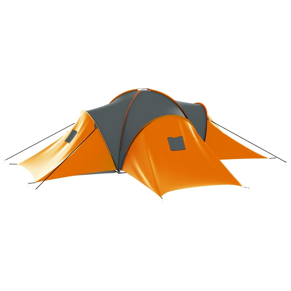 9-Person Camping Tent - Waterproof, Spacious Gray & Orange Outdoor Tent for Family Camping, Hiking & Backpacking Adventures