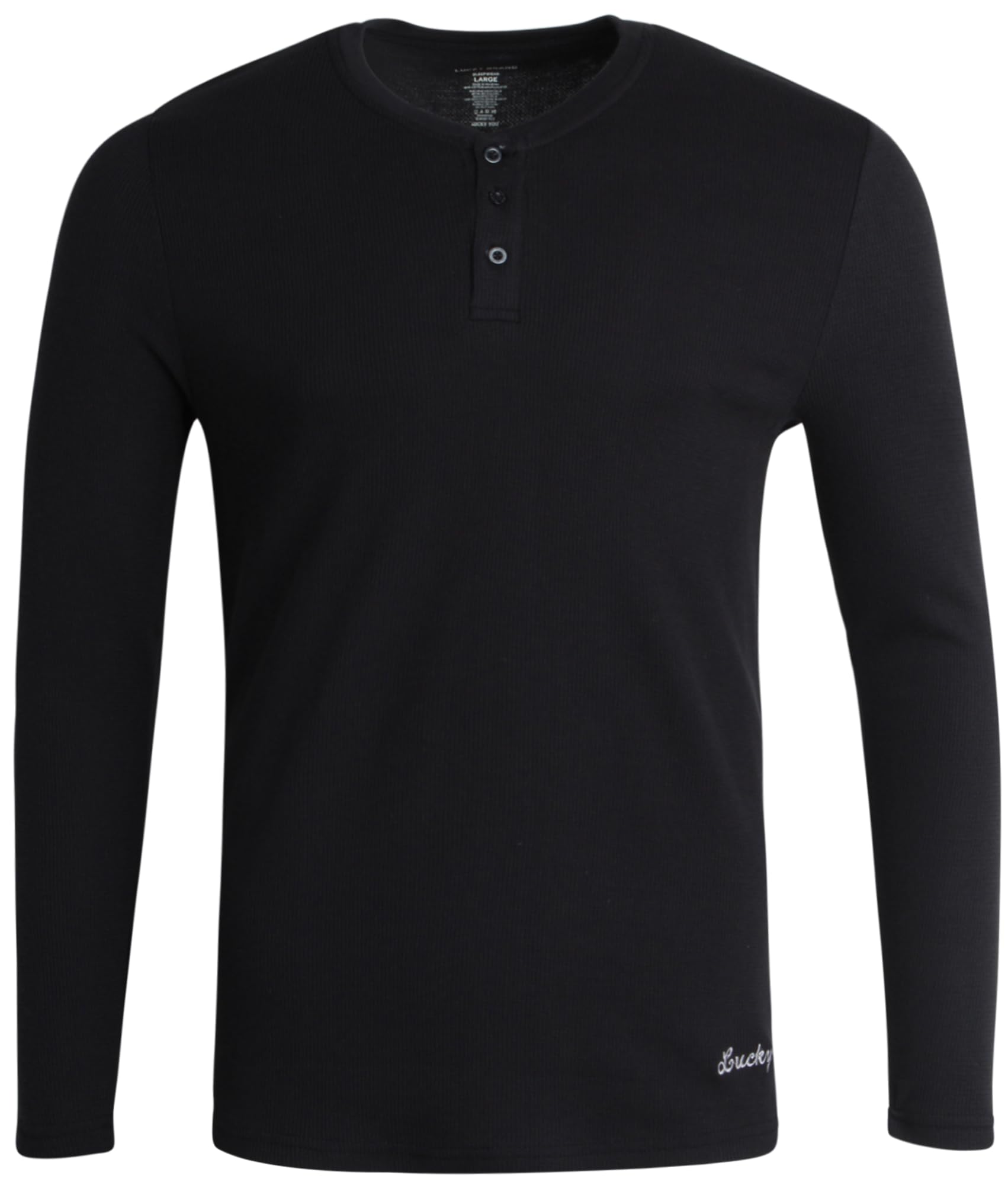 Lucky Brand Men's Long Sleeve Waffle Knit Cotton Henley Thermal Shirt - Soft Breathable Undershirt for Men - Perfect for Layering, Casual Wear & Outdoor Activities