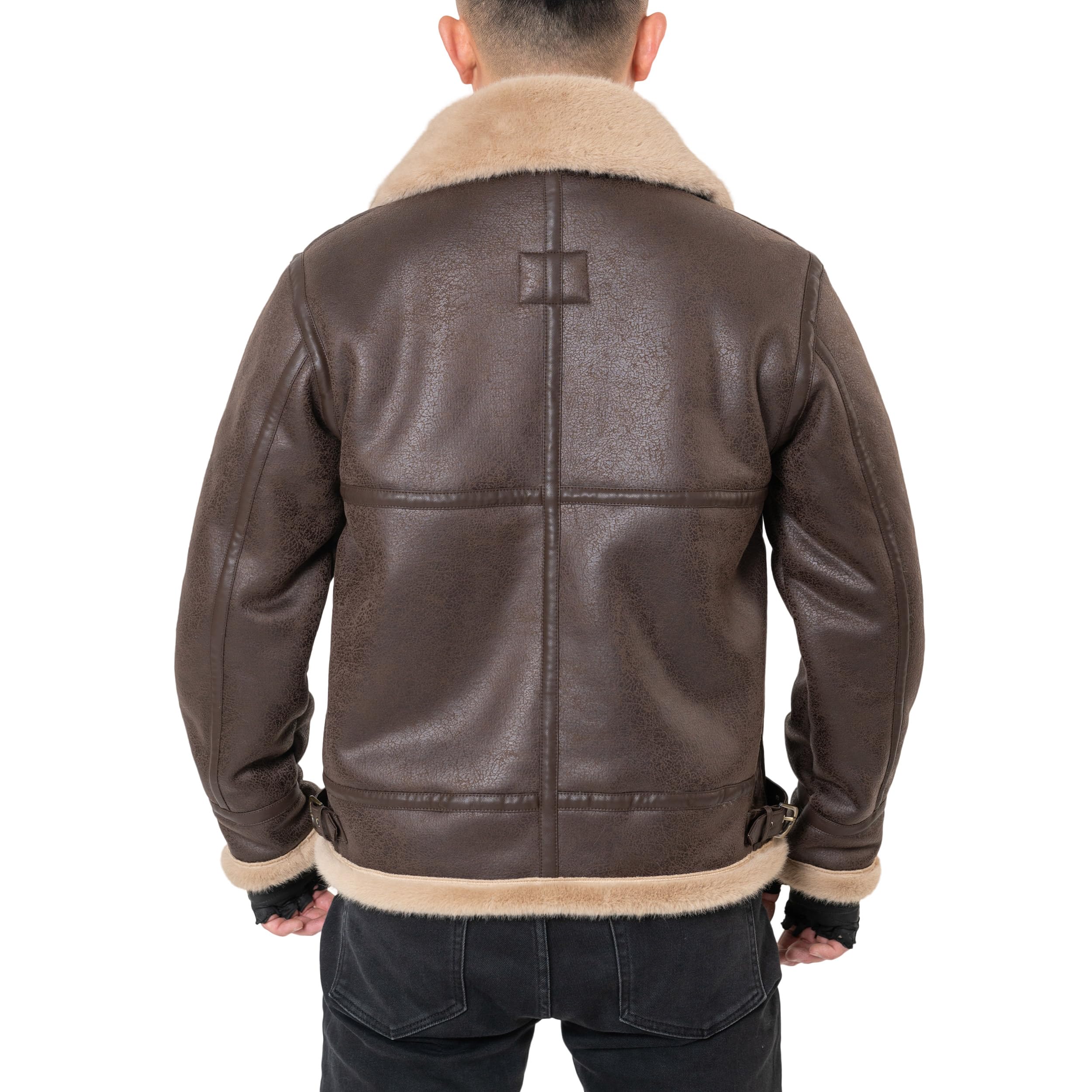 Men's Brown Leather Jacket - Motorcycle Bomber Coat for Winter, Cosplay Costume (Sizes XS to 3XL) | Stylish Outerwear for Riding, Casual Wear & Costume Events
