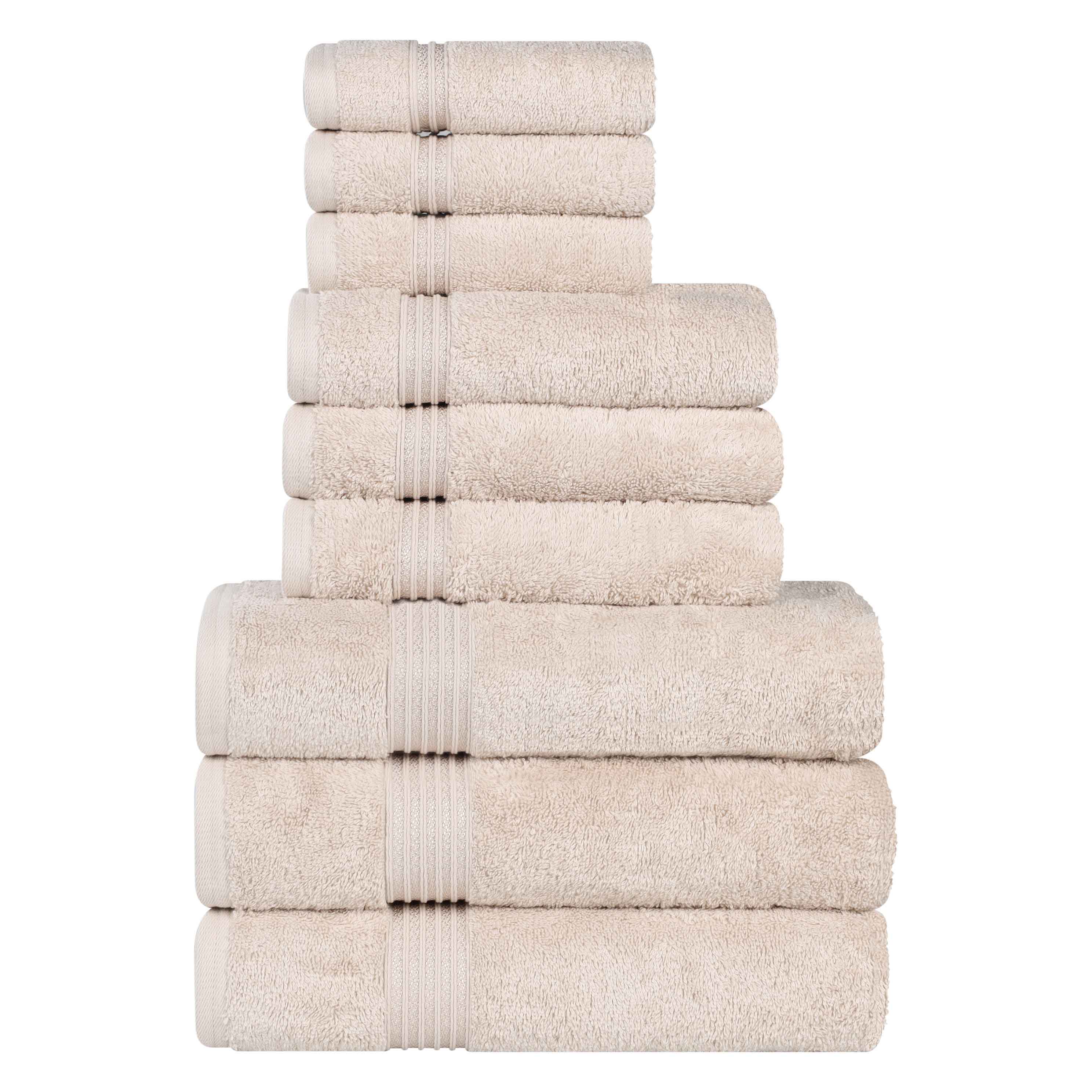 Premium Egyptian Cotton 9-Piece Bath Towel Set - Ultra Soft, Highly Absorbent - Perfect for Spa, Bathroom & Luxury Home Use