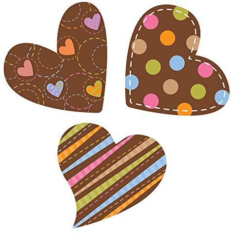 6 Inch Designer Cut-Outs - Chocolate Hearts with Dots for Scrapbooking, Card Making & DIY Crafts | Perfect for Valentine's Day, Weddings & Home Decor