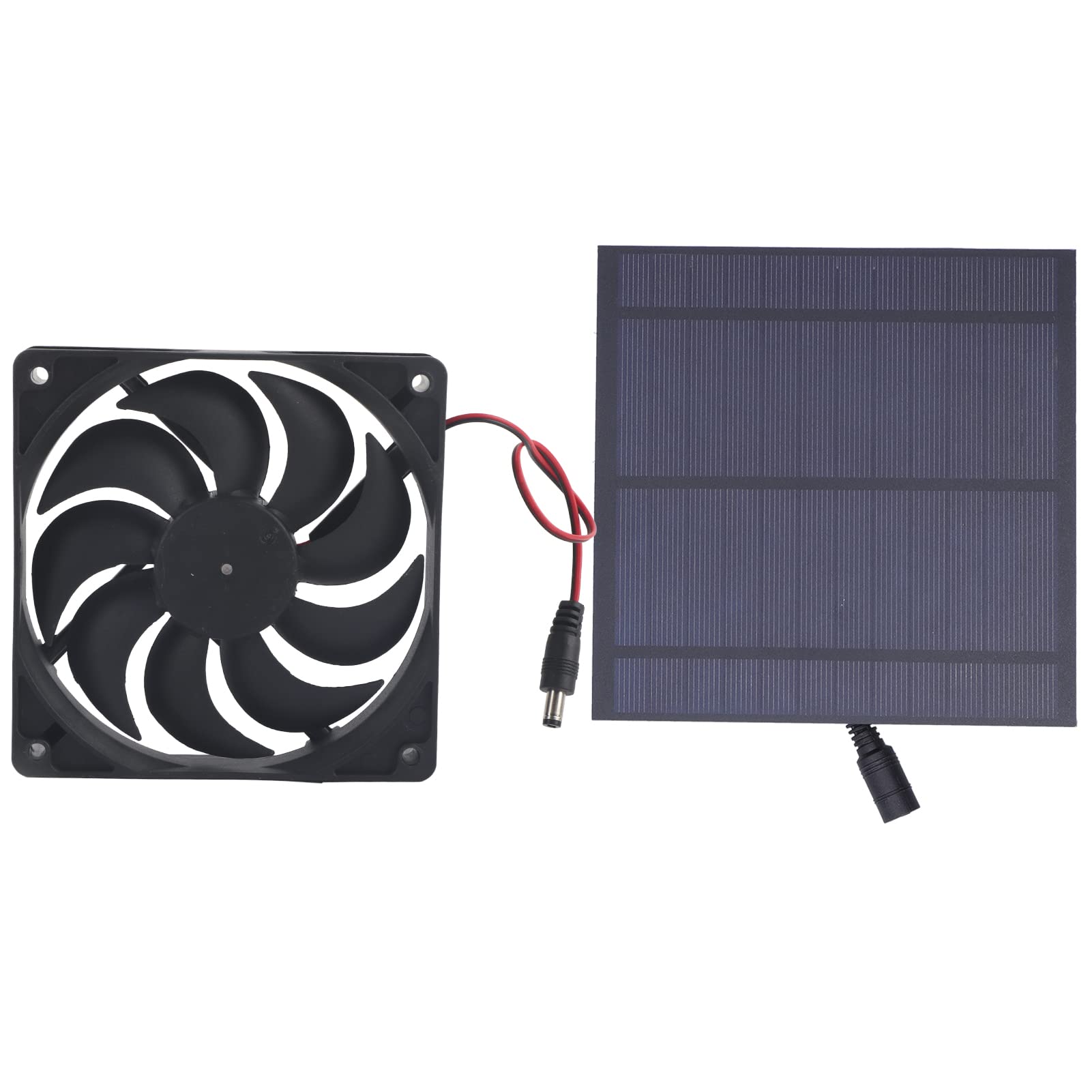 Solar Powered Fan with Monocrystalline Panel - Portable Ventilation Kit for Greenhouse, Pet House & Kennel Cooling | Solar Cell Charger for Outdoor Use, Camping & RV