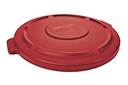 Rubbermaid Commercial 20-Gallon Heavy-Duty Round Trash Can Lid - Durable Garbage Bin Cover for Kitchen, Office, or Outdoor Use - Red (FG261960RED)