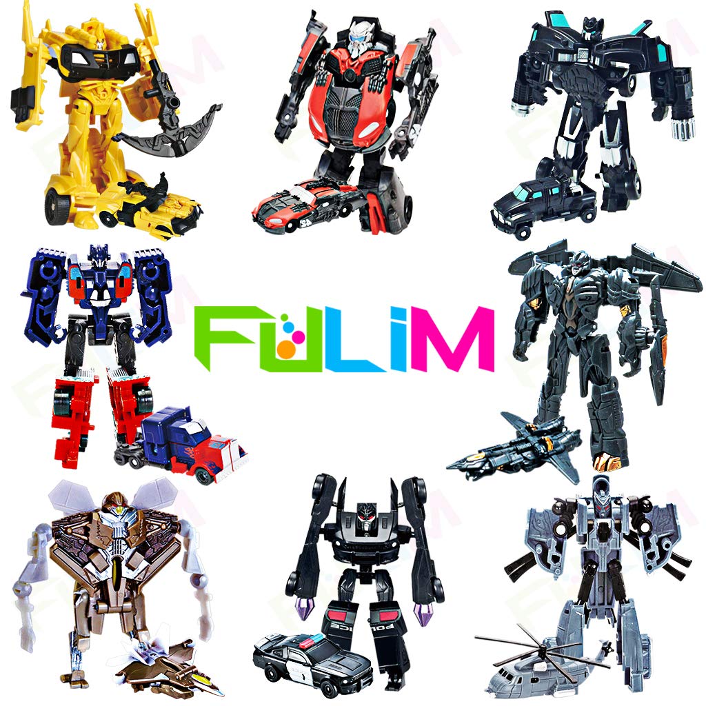 8 Pcs Mini Car Robot Toys for Kids - 3.5 Inch Transformable Action Figures, Perfect Birthday Party Favors & Gifts for Boys Girls Age 5+ | Great for Playtime, Collecting & STEM Learning Activities
