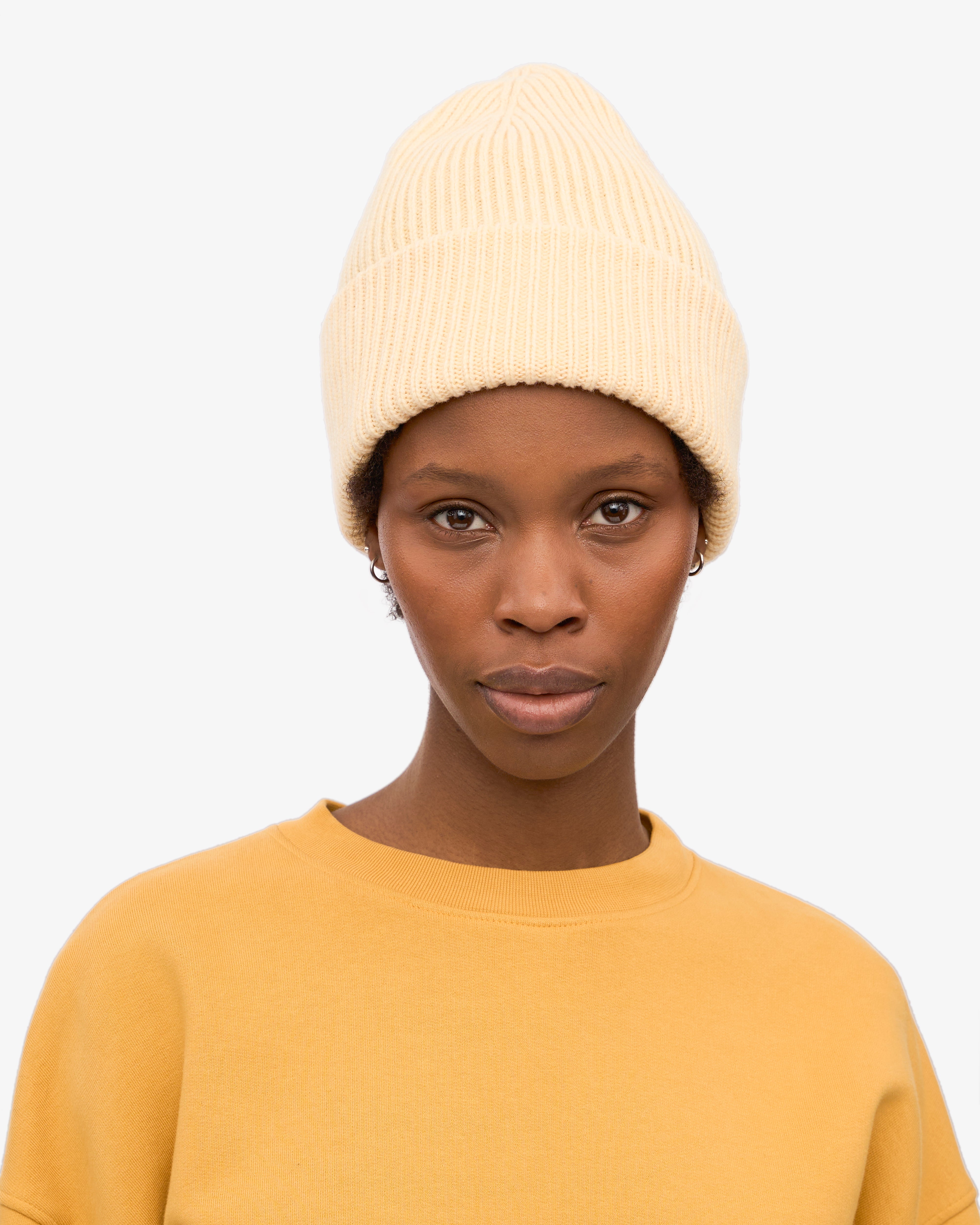 Premium Merino Wool Beanie - Soft Yellow Winter Hat for Men & Women - Cozy & Warm for Outdoor Activities, Skiing, Hiking, and Snowboarding