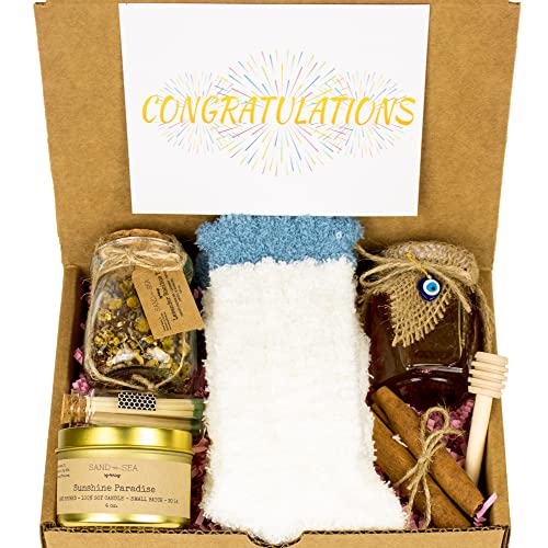 Thoughtful Get Well Soon Gifts for Women - Care Package with Tea, Honey, Cinnamon Sticks, Sunshine Candle, Fuzzy Socks & Safety Matches | Best Friend & Sick Recovery Gift Ideas | Perfect for Hospital Visits, Cheering Up Loved Ones & Self-Care Moments