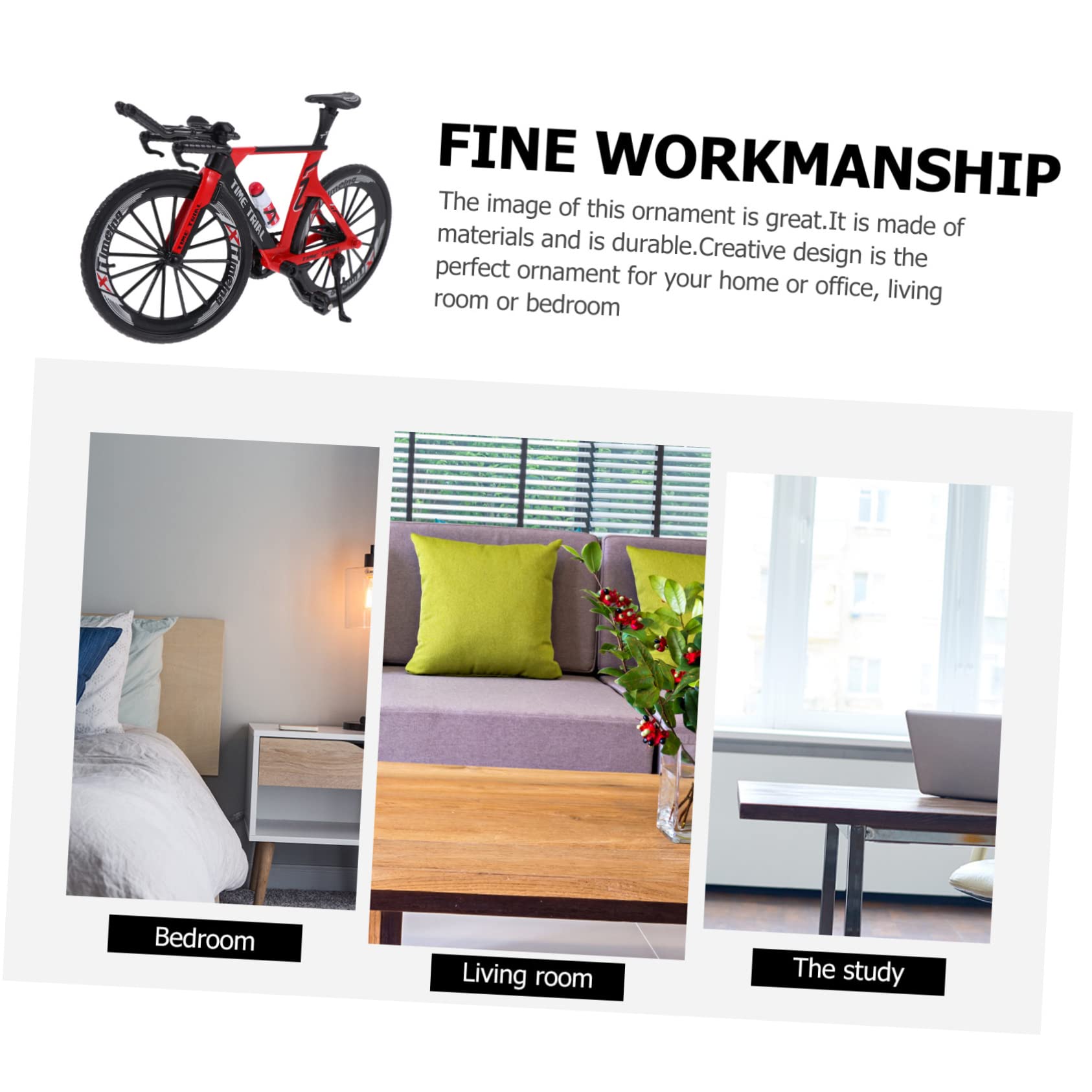 Mini Bike Model Toy - Cabilock Alloy Bicycle Statue for Home Decor