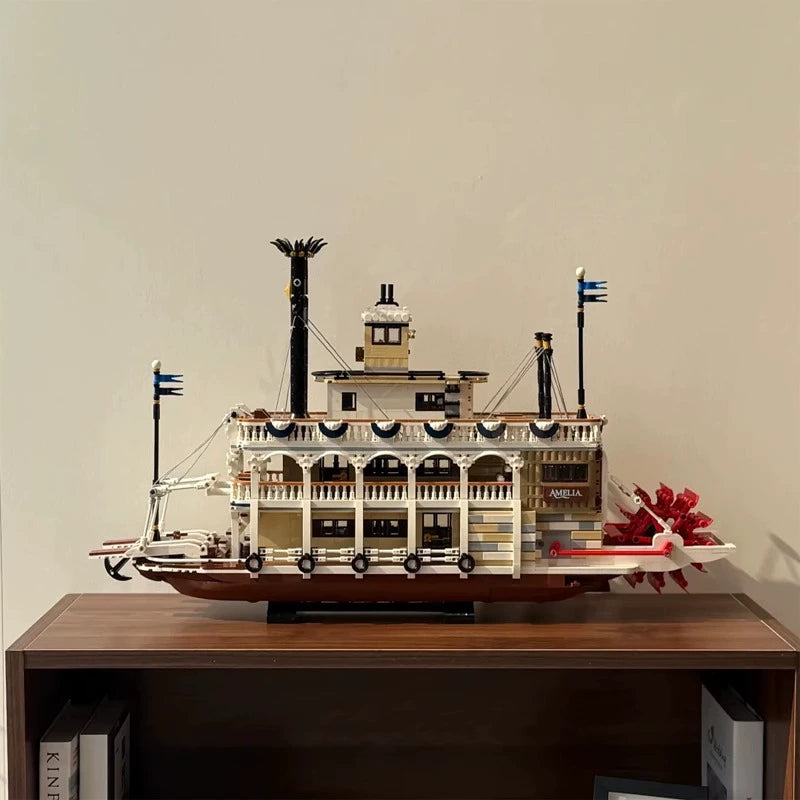 4090-Piece River Steamboat Model Building Kit - DIY Historical Ship Replica for Adults & Teens - Perfect for Collectors, Home Decor, and Educational STEM Projects