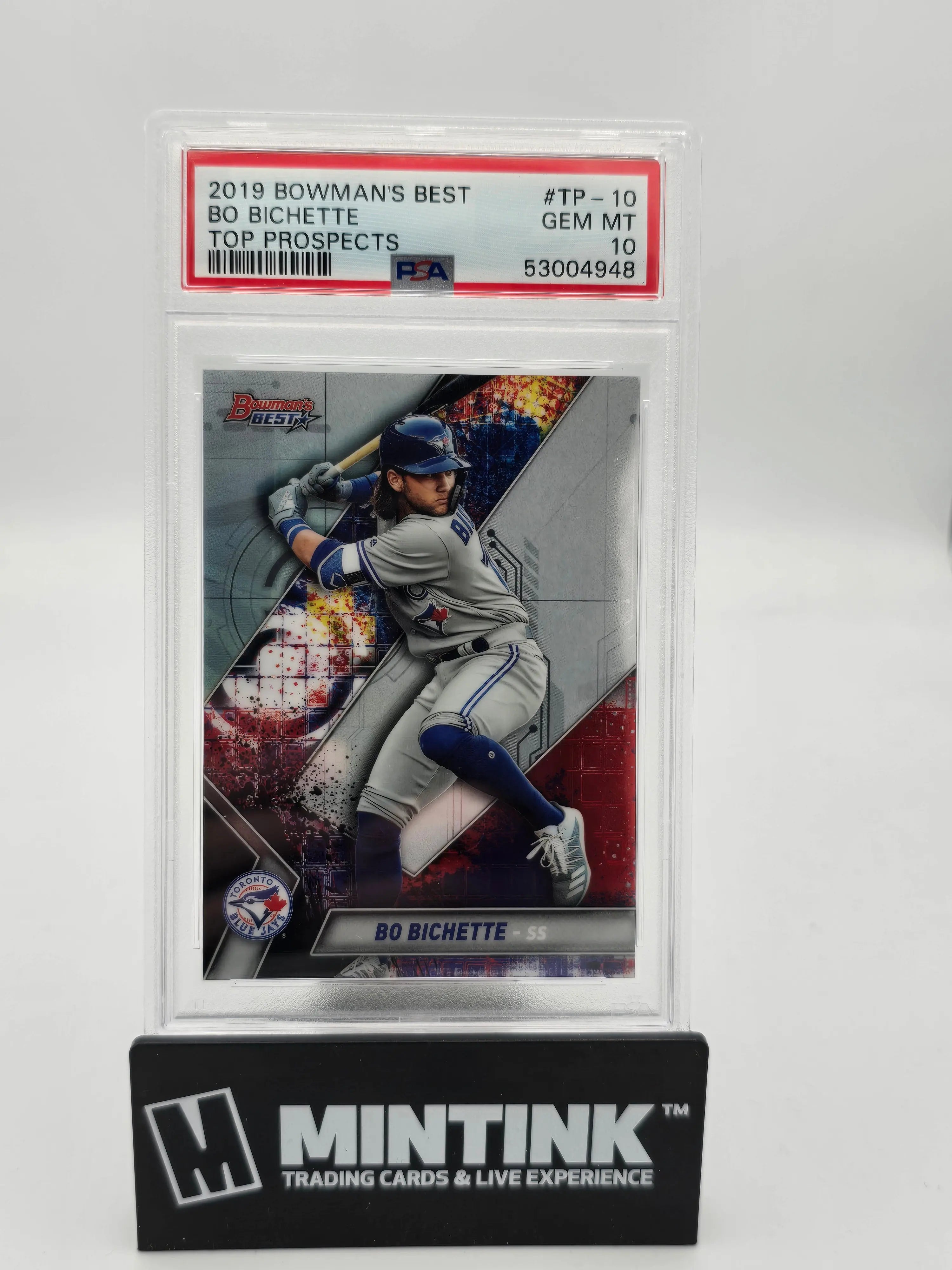 2019 Bowman's Best Top Prospects Bo Bichette PSA 10 Gem Mint Baseball Card - Perfect for Collectors & Sports Memorabilia Enthusiasts