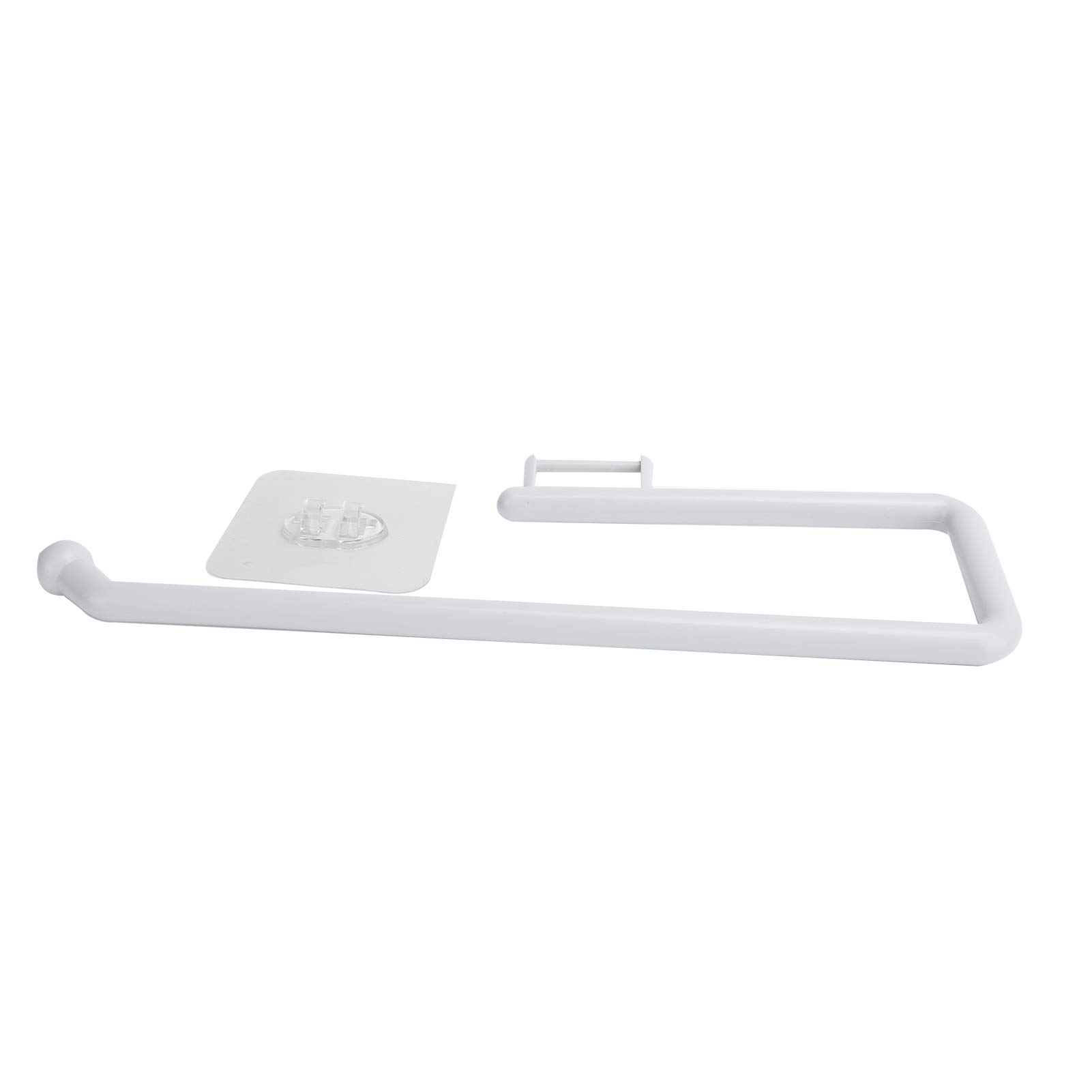 Self-Adhesive Paper Towel Holder - No Drill Bathroom & Hotel Toilet Paper Roll Holder - 180° Adjustable PP Mount - 28.5cm White - Perfect for Public Restrooms, RVs & Small Spaces