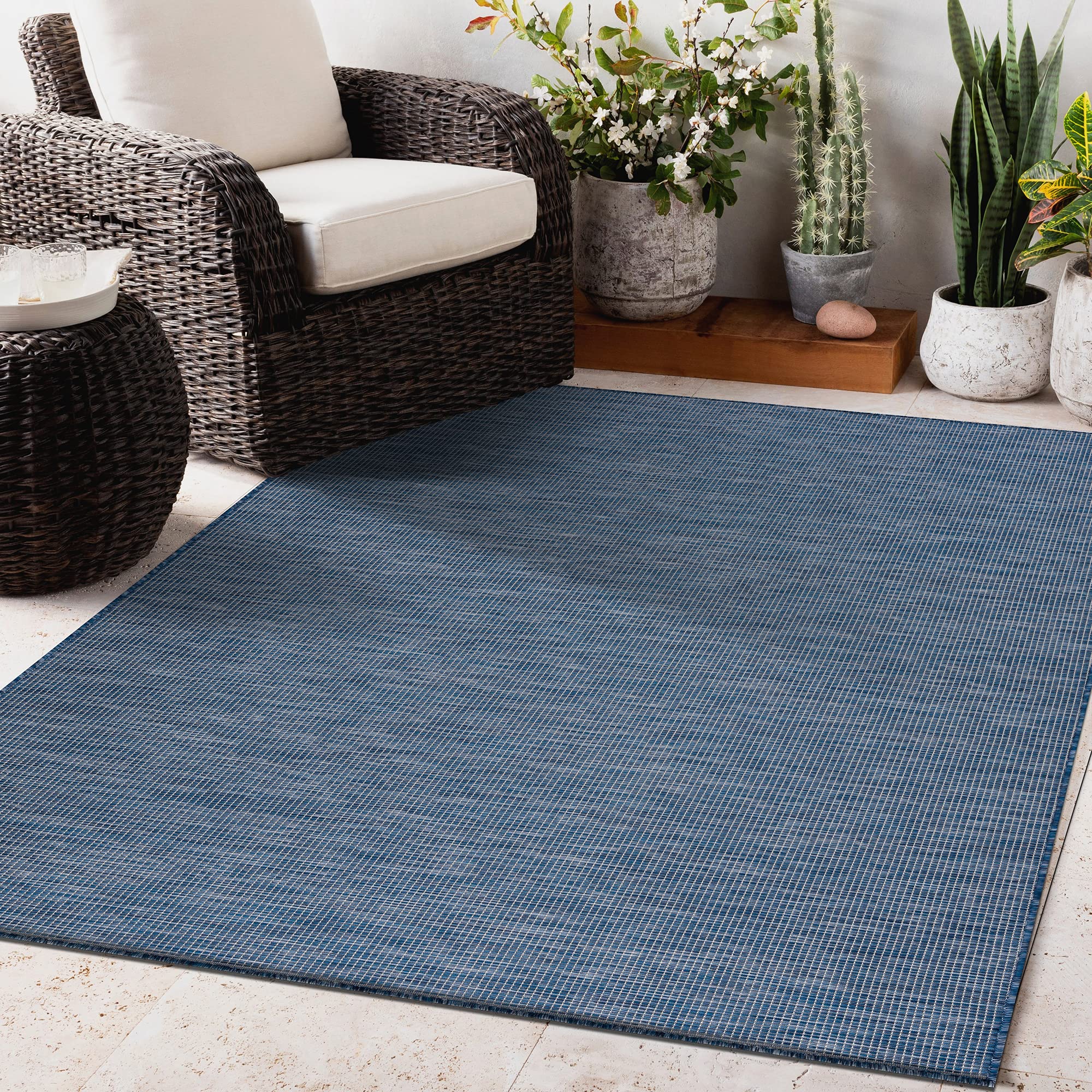 Premium Washable Indoor Outdoor Rug 6x9 Feet - Non-Slip Waterproof Patio Carpet for Garden, Deck, Balcony, Porch & Beach - Perfect for Outdoor Entertaining, Picnics & Home Decor (6'4