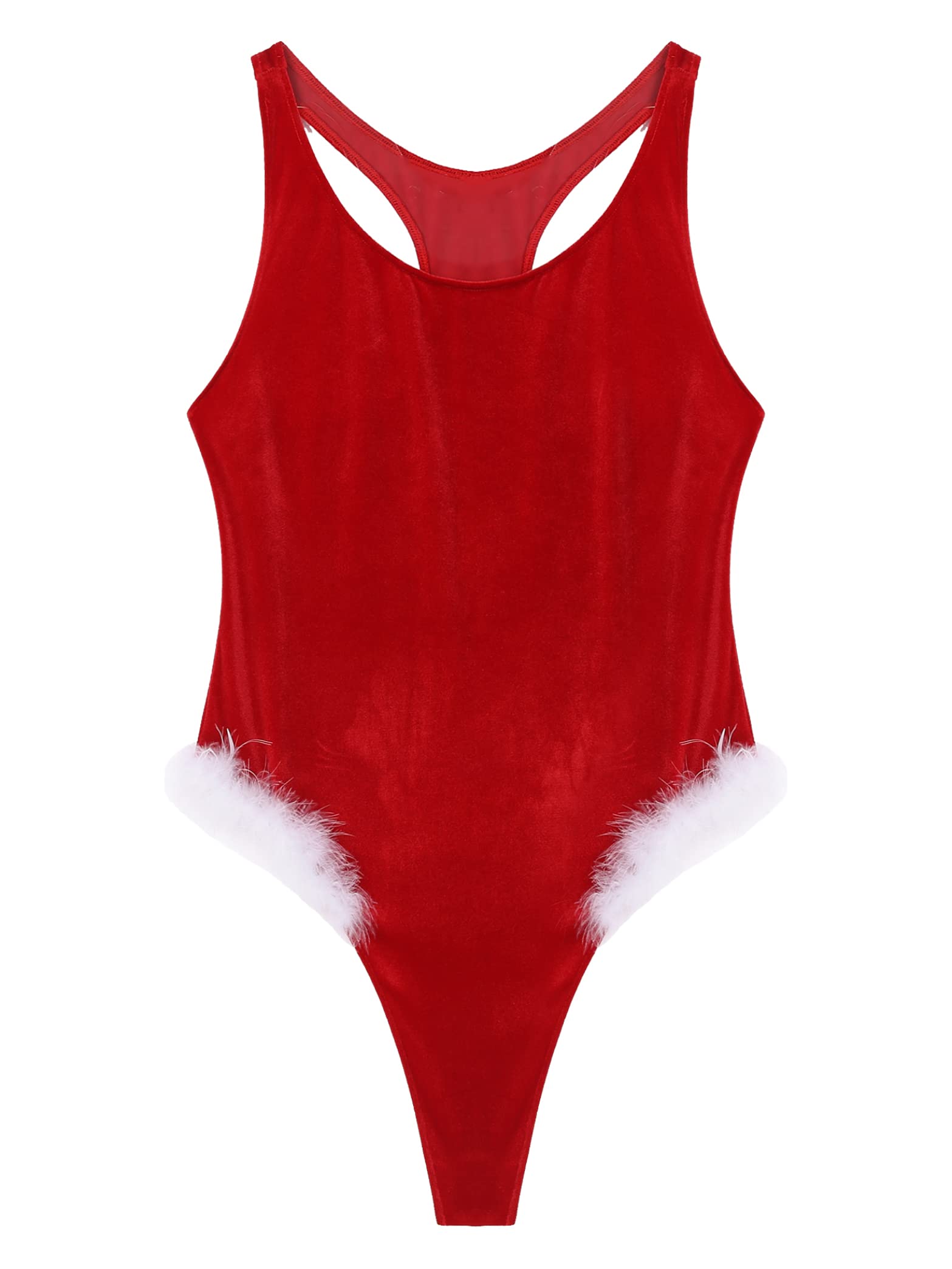 Men's Santa Claus Costume - Velvet Christmas Cosplay Outfit for Adults | Sexy Lingerie & Wrestling Bodysuit | Perfect for Holiday Parties, Cosplay Events & Festive Fun