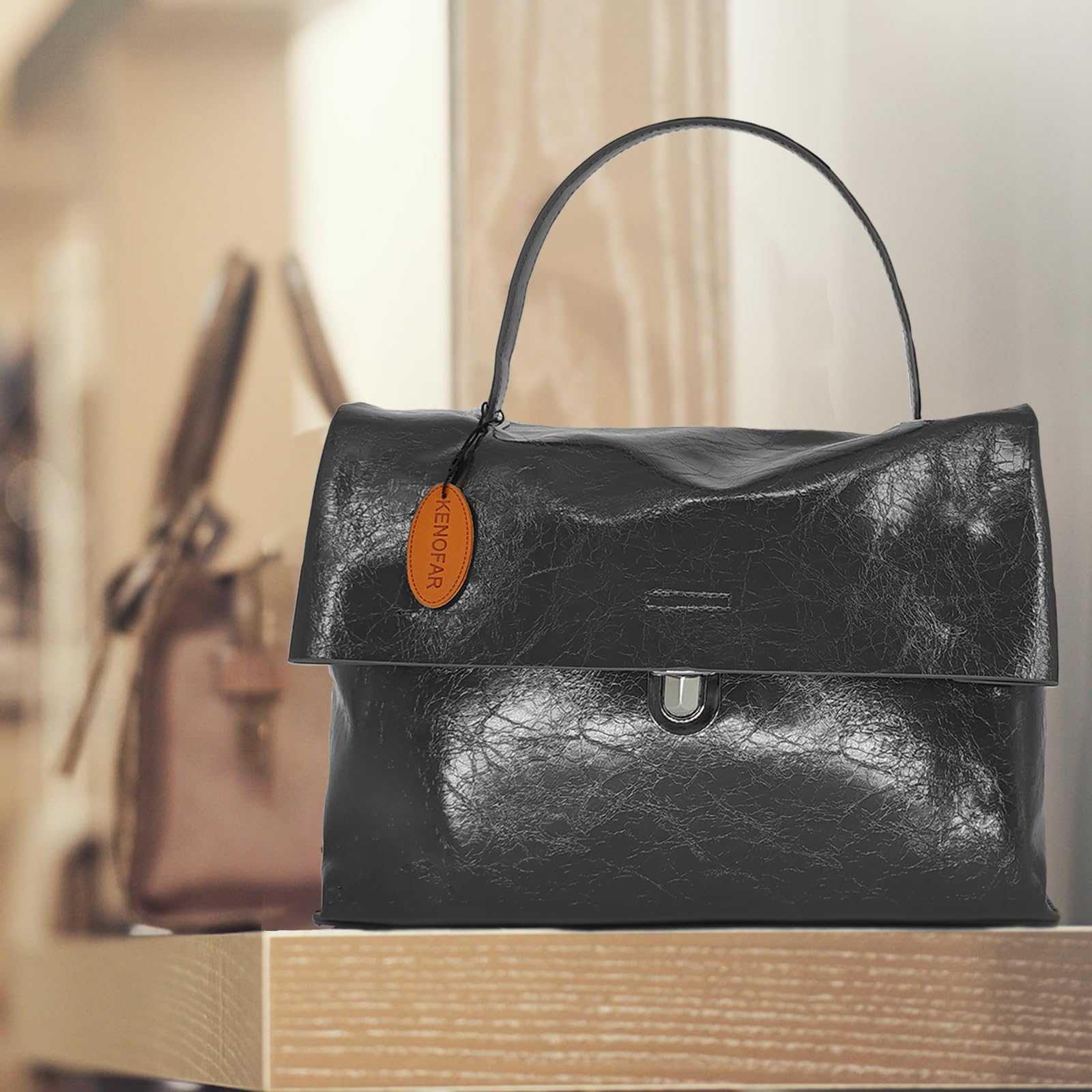 Stylish Genuine Leather Tote Bag for Women - Large Capacity Work & Travel Handbag - Perfect for Office, Commute & Weekend Getaways