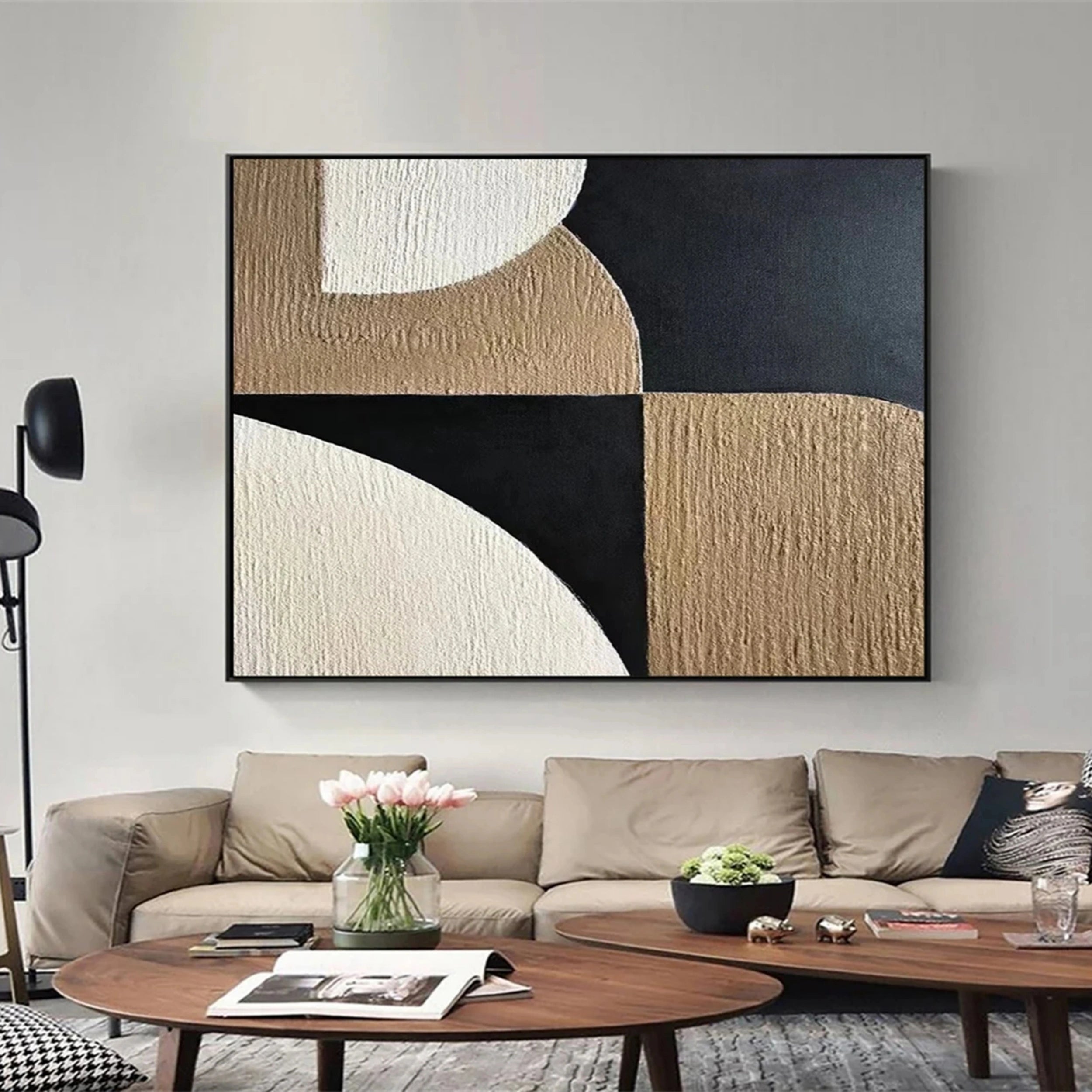 Abstract Tranquility Wall Art Canvas Print #WS110 - Modern Home Decor for Living Room, Bedroom & Office - Calming Blue Abstract Painting for Relaxation & Stress Relief