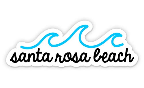 Squiddy Santa Rosa Beach Vinyl Sticker - Waterproof Decal for Car, Laptop, Notebook, Phone, Cooler (4 Inch Wide) - Perfect for Surfers, Beach Lovers & Outdoor Adventures