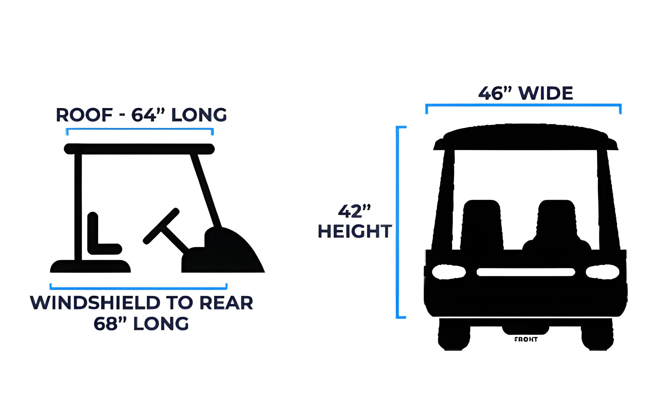 Eevelle USA Waterproof Golf Cart Enclosure Cover for 2-4 Passengers | All-Weather Protection for Golf Carts | Perfect for Rain, Snow & Outdoor Storage