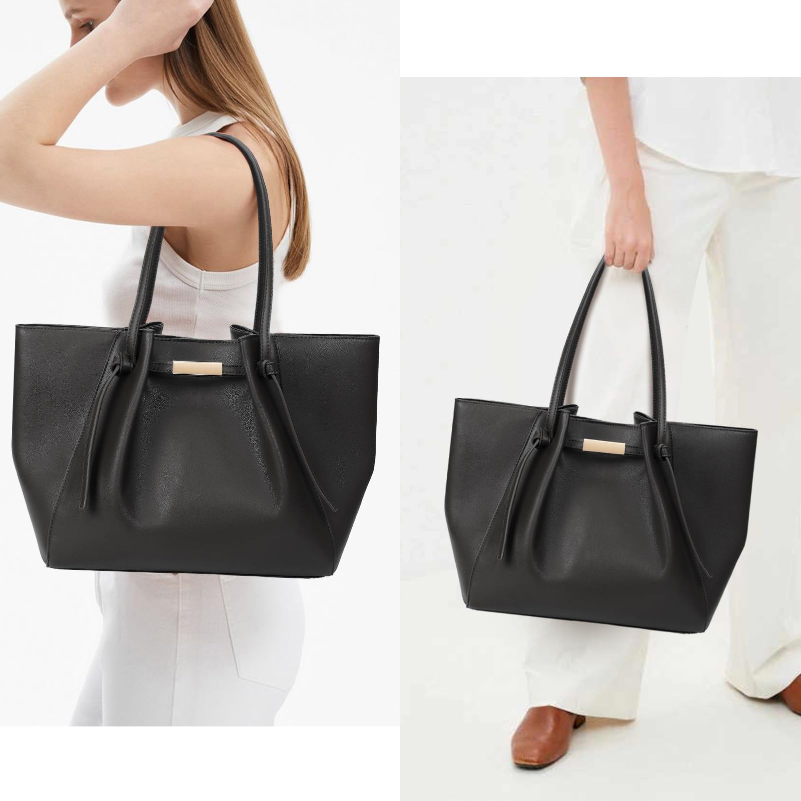 Stylish CHAMAIR Women's PU Leather Large Tote Bag - Fashionable Shopper Handbag for Work, Travel & Shopping | Durable Shoulder Bag & Hobo Purse for Office, Commute & Daily Use