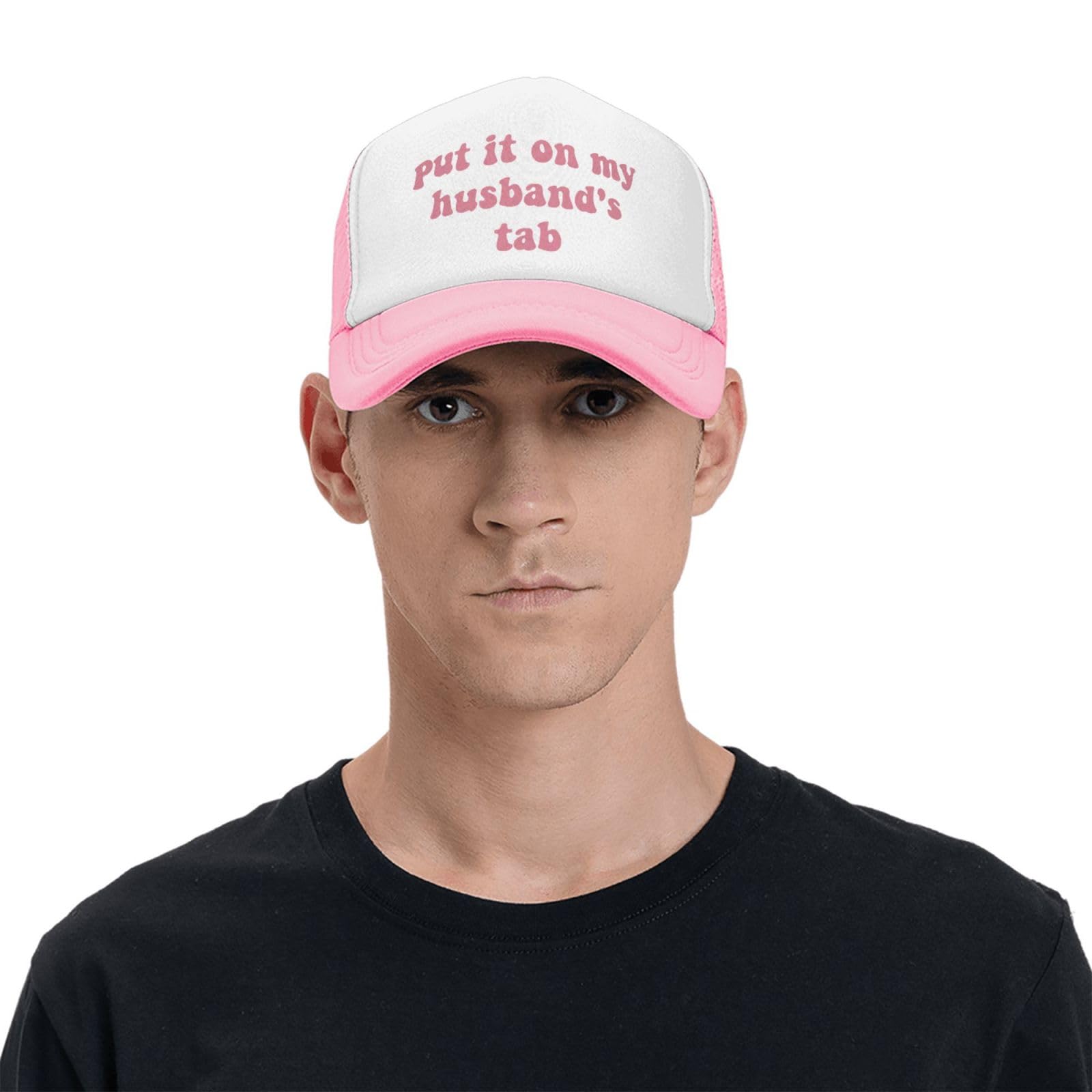 Funny Trucker Hats for Men & Women - 'Put It On My Boyfriends Tab' Novelty Gift - Pink Baseball Cap for Couples, Best Friend Gifts - Perfect for Date Nights, Parties & Humorous Outings