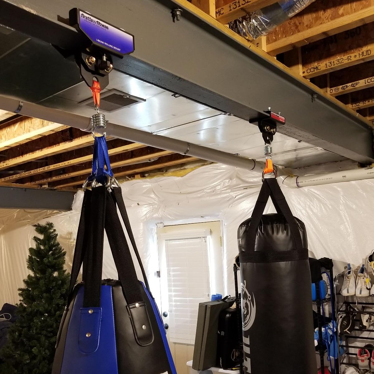 Heavy Duty I-Beam Rolling Punching Bag Mount - Adjustable 3.5