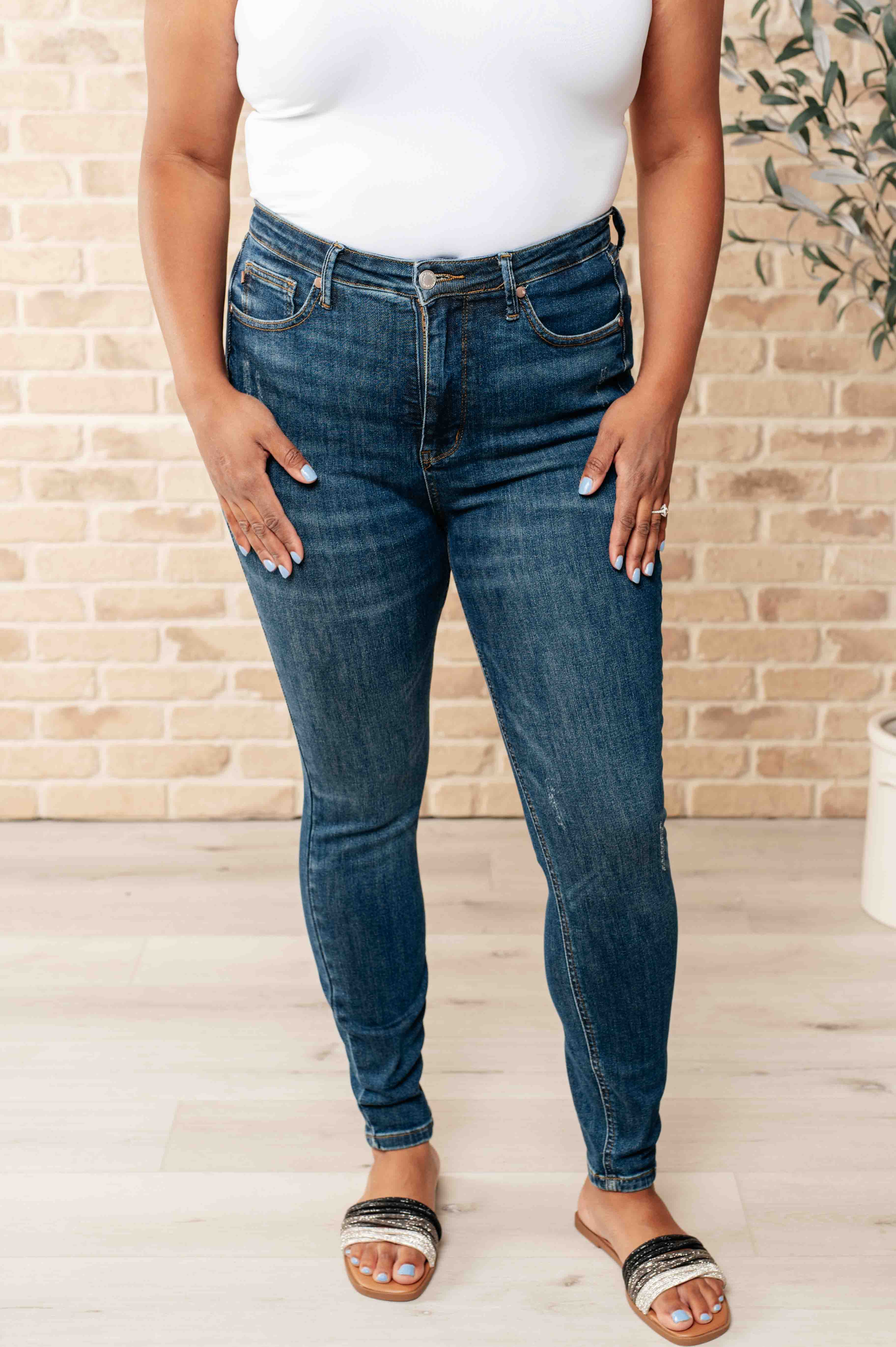 Cora High Rise Control Top Skinny Jeans for Women - Tummy Control Slim Fit Denim Pants | Perfect for Work, Date Night & Everyday Wear