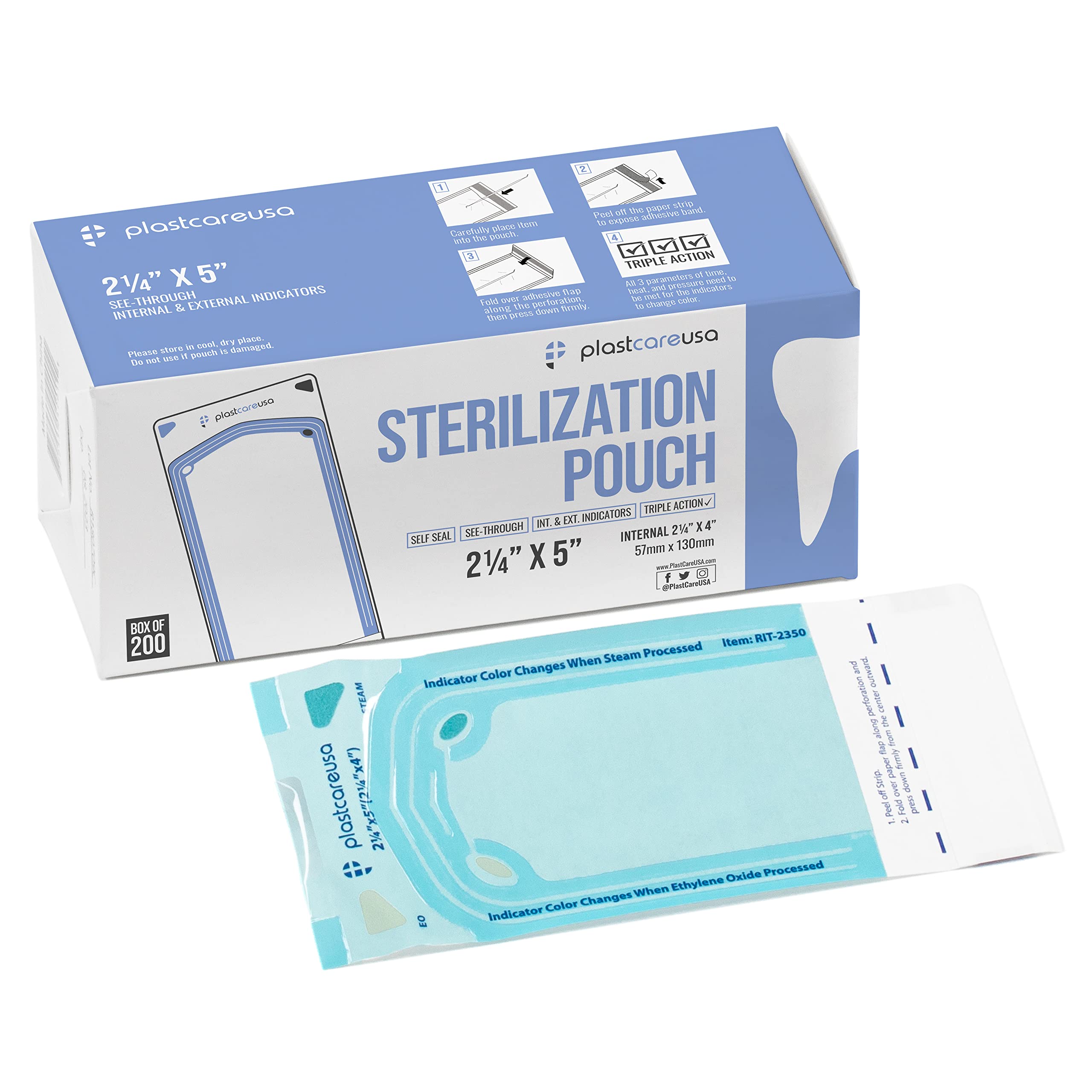 400 Self-Sterilizing Autoclave Pouches 2.25