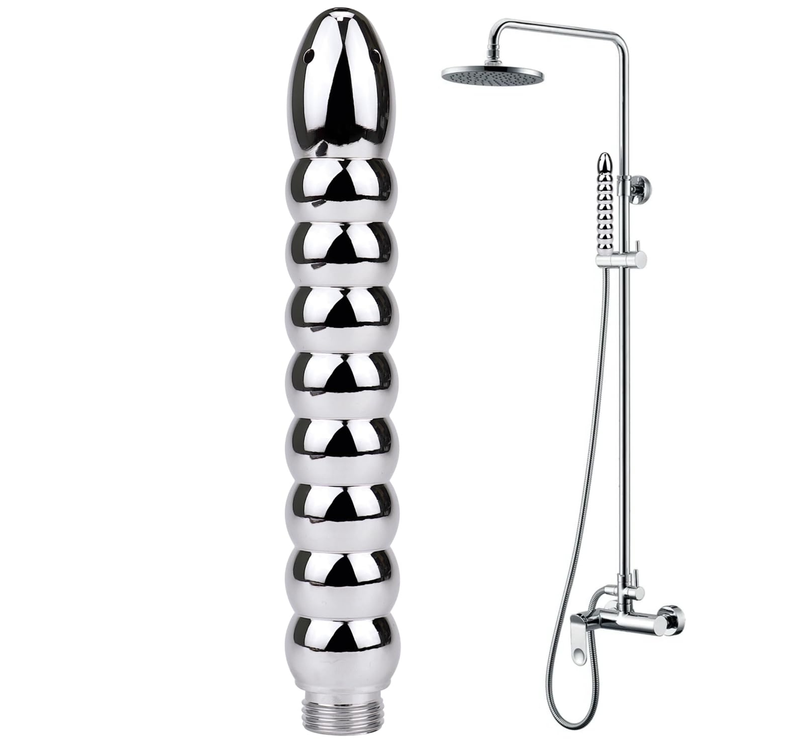 Premium 5-Hole Shower Enema Kit - Aluminum Anal/Vaginal Douche Nozzle with Velvet Storage Bag for Men & Women | Perfect for Hygiene, Colon Cleansing & Spa Relaxation at Home