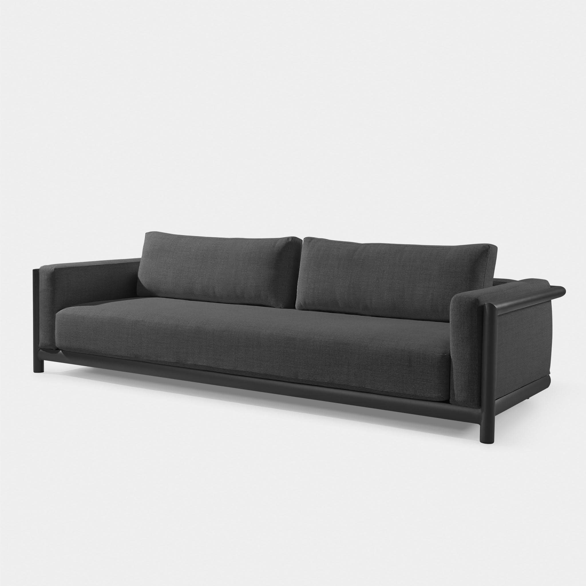 Moab Sofa 108 - Modern 3-Seater Fabric Couch with Sturdy Wooden Legs for Living Room, Lounge, and Office Use