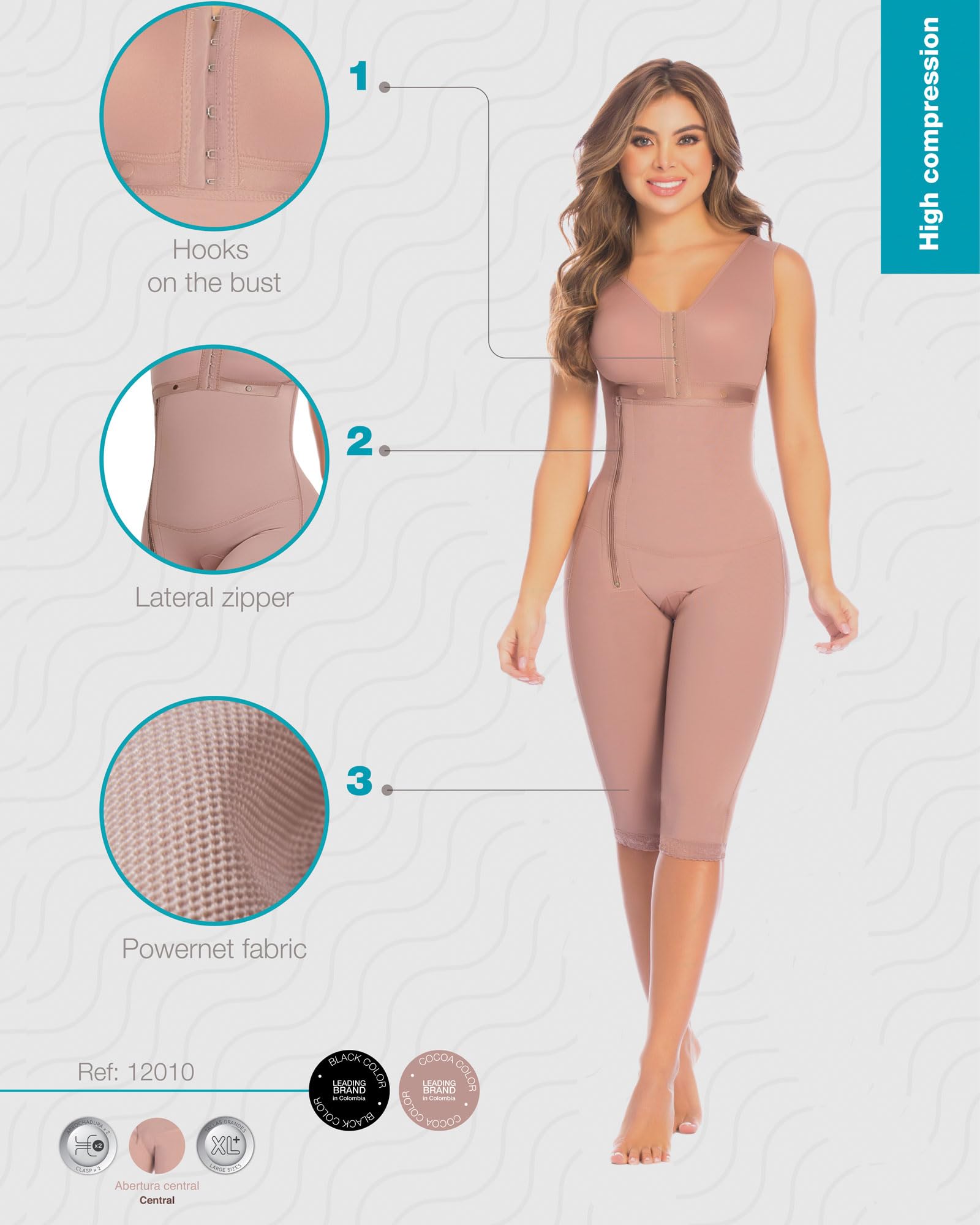 FAJAS DISENOS D'PRADA DELIÉ High Compression Shapewear for Women - Tummy Control Colombian Girdle with Abdomen Support | Perfect for Postpartum Recovery, Weight Loss & Body Shaping