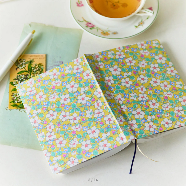 Hobonichi Techo 2025 Planner - Liberty Fabrics Paysanne Blossom HON A6 Size Daily Journal | January Start Monday Layout | English Edition | Perfect for Work, School & Personal Organization
