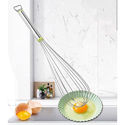 Stainless Steel Egg Beater with Corkscrew - Hand Mixer for Baking, Cooking & Whisking Eggs - Perfect for Kitchen, Camping & DIY Projects