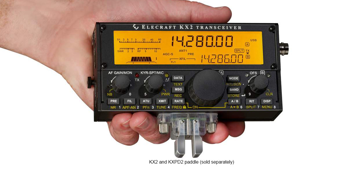 KX2 M_KX2 Transceiver Assembled with E877035 SIDE KX Heatsink Set - Complete with Both Ends & Lexan Cover - Easy Installation for Ham Radio Enthusiasts - Perfect for Field Operations and Emergency Communications