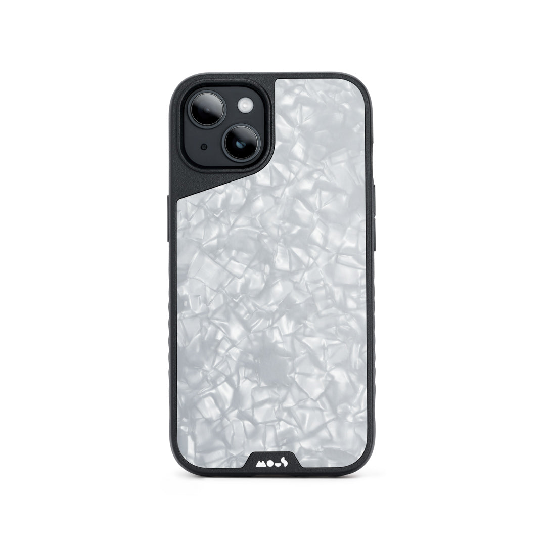 MagSafe Compatible Silver Pearl iPhone Case - Slim Protective Cover for iPhone 13/14 Pro Max with Magnetic Alignment | Perfect for Work, Travel & Everyday Use