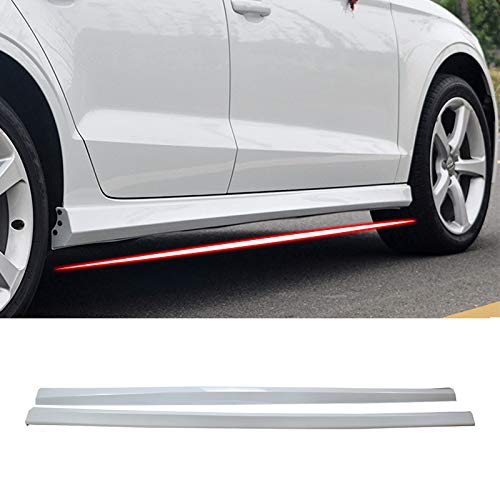 NINTE Side Skirt for 2013-2019 Audi A3 Sedan | PP Glacier White Side Skirt Extension Lip | Enhance Style & Aerodynamics for Your Audi A3