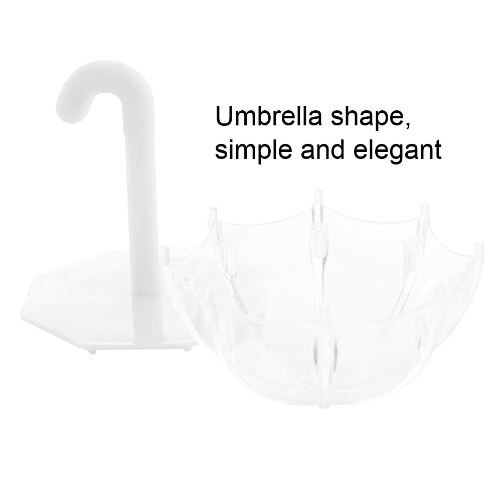 24Pcs Clear Plastic Umbrella-Shaped Candy Boxes - Elegant Round Candy Containers for Wedding, Baby Shower & Birthday Party Favors (White) - Perfect for Party Decorations, Candy Buffets & Gift Packaging