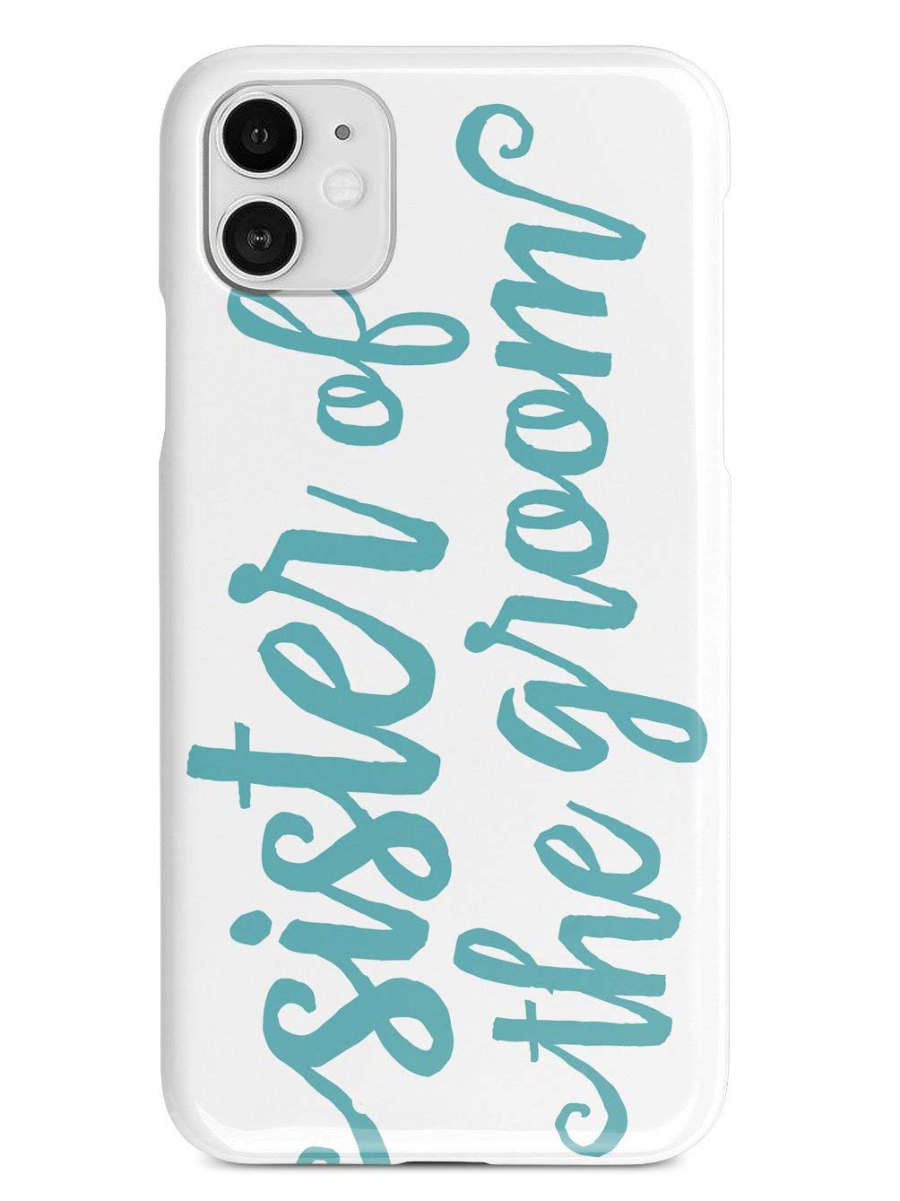 Inspired Cases - iPhone 12 Case Compatible with Apple iPhone 12 - 3D Textured Protective Phone Cover - Sister of The Groom Design - Teal Color - Perfect for Daily Use, Travel & Gift Giving