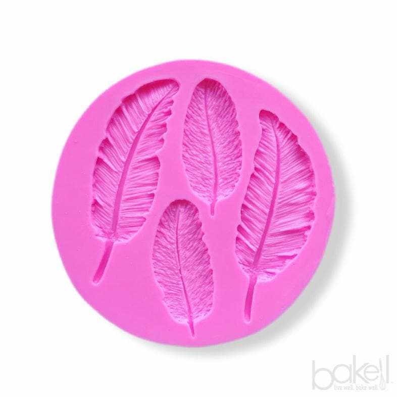 Bakell Cute Feathers Pattern Silicone Mold for Baking, Cake Decorating, Chocolate Making, DIY Crafts - Perfect for Cupcakes, Cookies, Soap & Candle Making