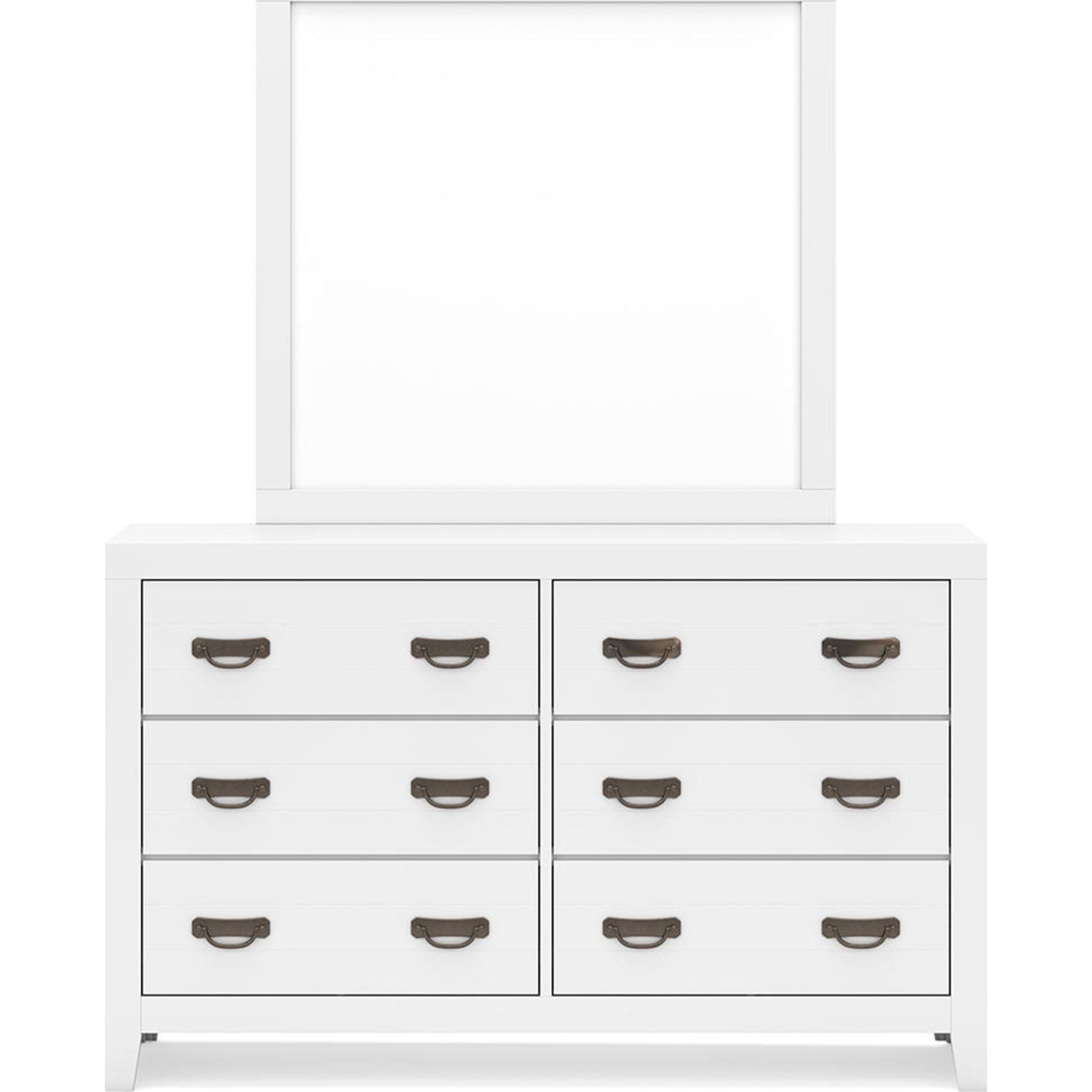 Binterglen 6-Piece Twin Panel Bedroom Set in White - Modern Minimalist Furniture for Small Spaces & Guest Rooms