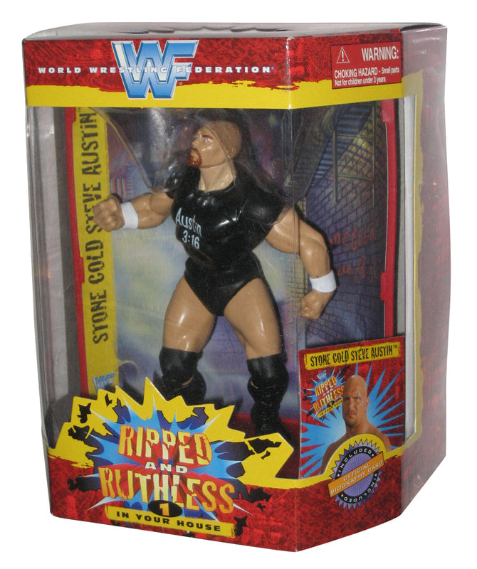1998 WWF Jakks Pacific Ripped & Ruthless Series 1 Stone Cold Steve Austin Wrestling Action Figure - Collectible Toy for WWE Fans & Nostalgic Gift for Wrestling Enthusiasts - Perfect for Display, Play, and Memorabilia Collections