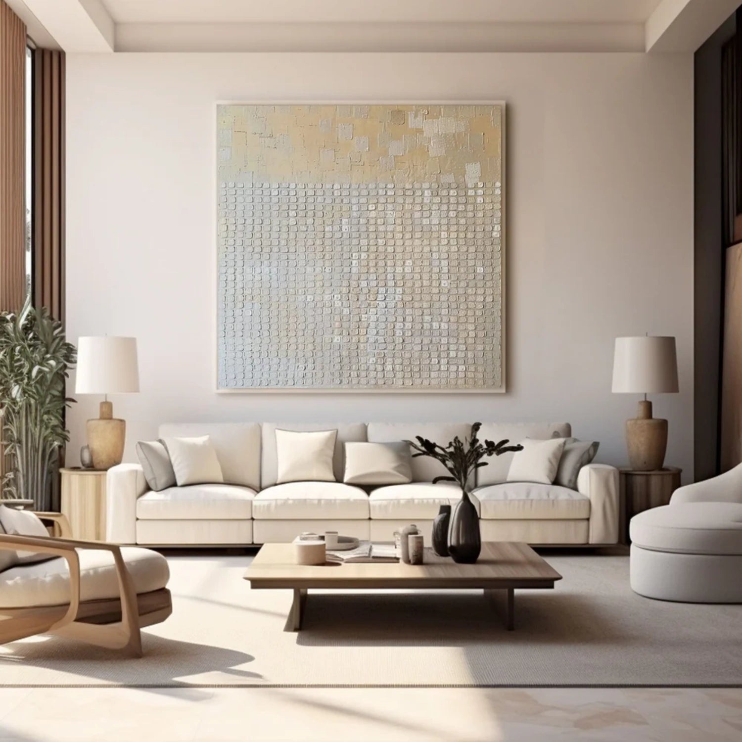 Abstract Beige & Brown Wall Art Print #BB120 - Modern Home Decor for Living Room, Bedroom & Office