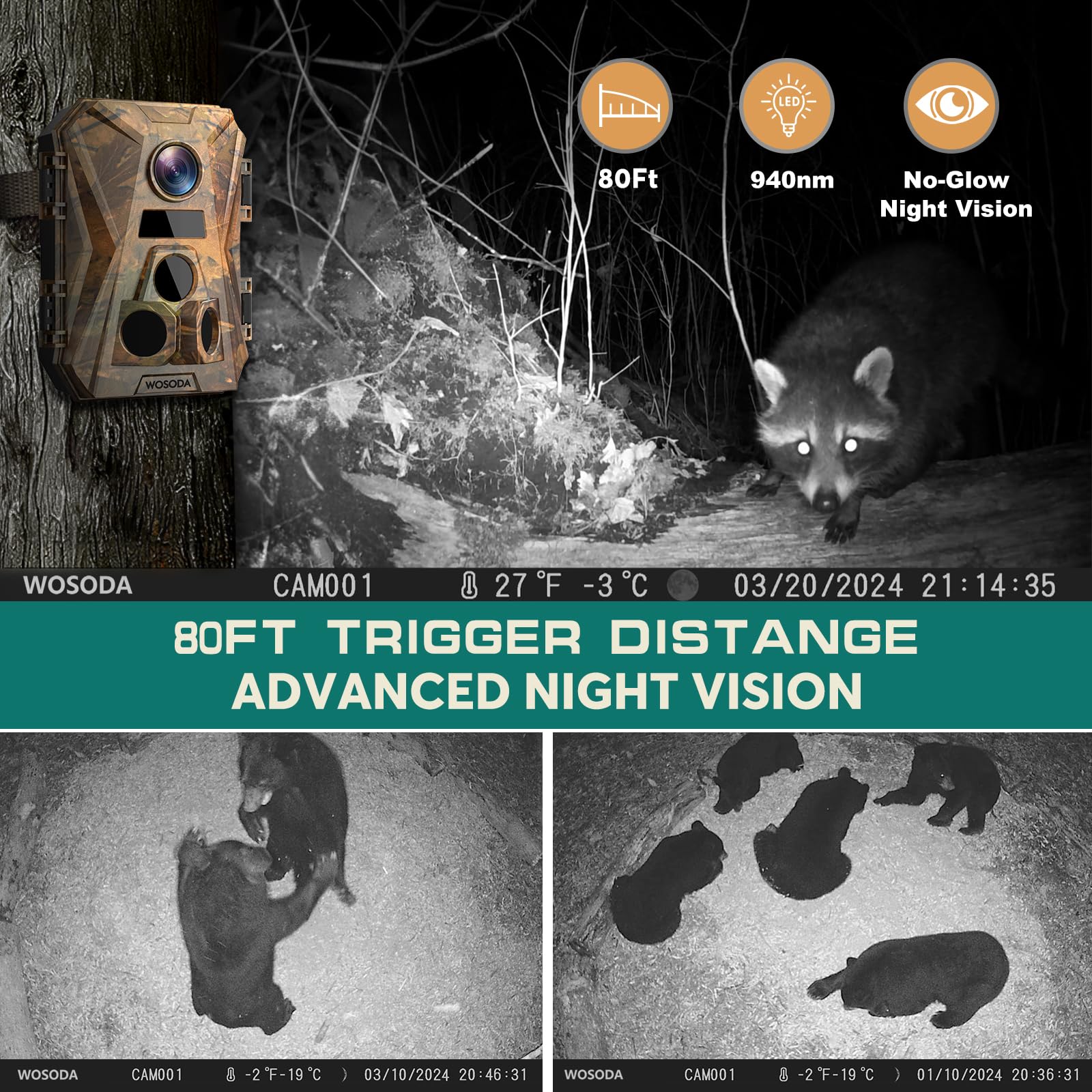 4K 48MP Mini Trail Camera 3 Pack - Hunting Game Camera with 2.0'' LCD Screen, Night Vision, Motion Activated & Waterproof - 120° Wide-Angle No Glow LEDs for Outdoor Wildlife Monitoring, Security & Nature Observation