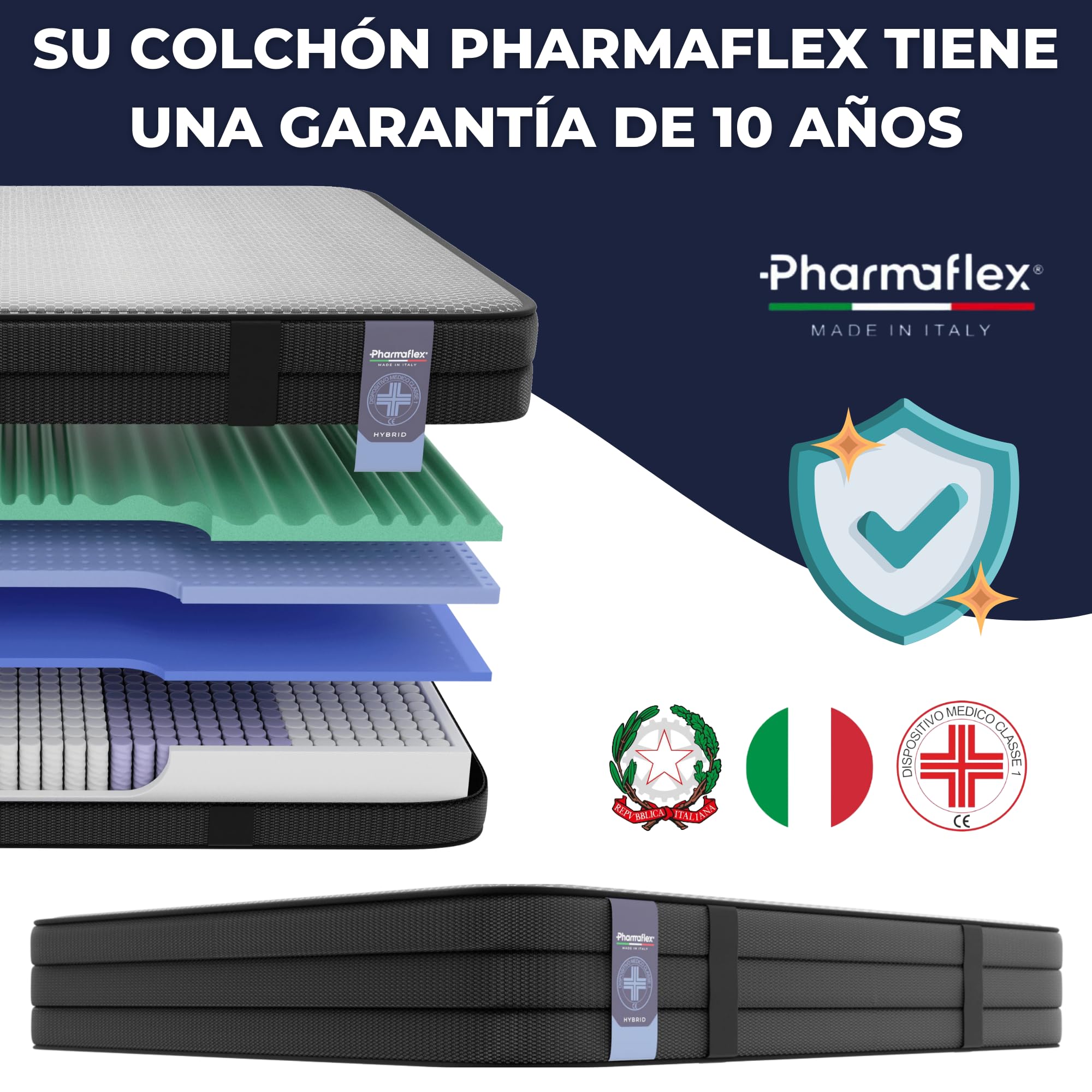 **Orthopedic Air Mattress with Memory Foam & Spinal Decompression Technology - Hybrid 160x190cm - Made in Italy | Ideal for Back Pain Relief, Pressure Sores & Comfortable Sleep**