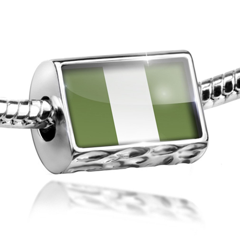 Nigeria Flag Charm Beads - Compatible with European Bracelets for Stylish Accessories - Perfect for Travel, Cultural Events, and Gift Giving
